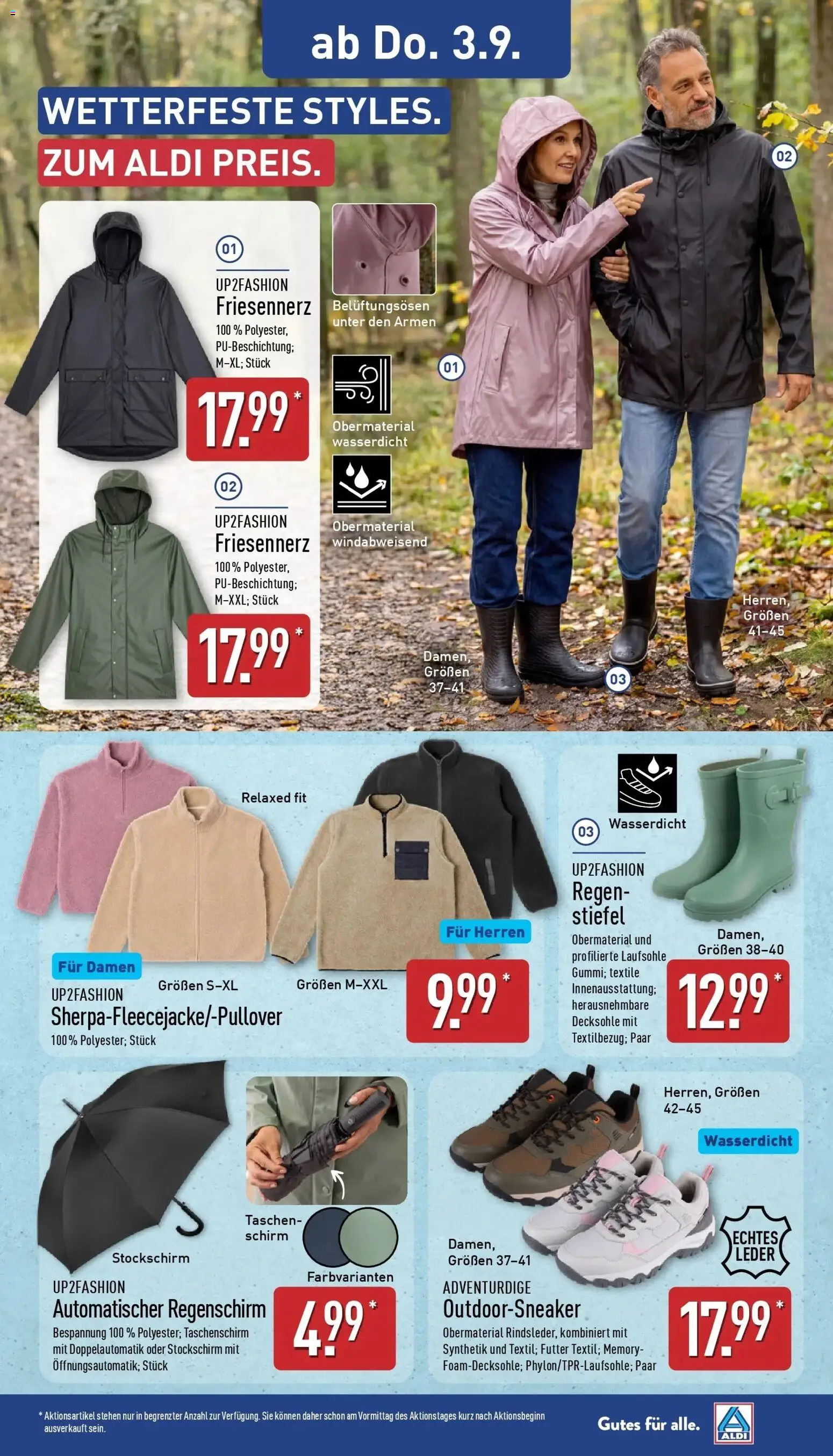 Aldi Aktueller Prospekt (ab 31.08.2026) » Angebote Online | Seite: 27 | Produkte: Up2fashion, Taschen, Stiefel, Regenschirm