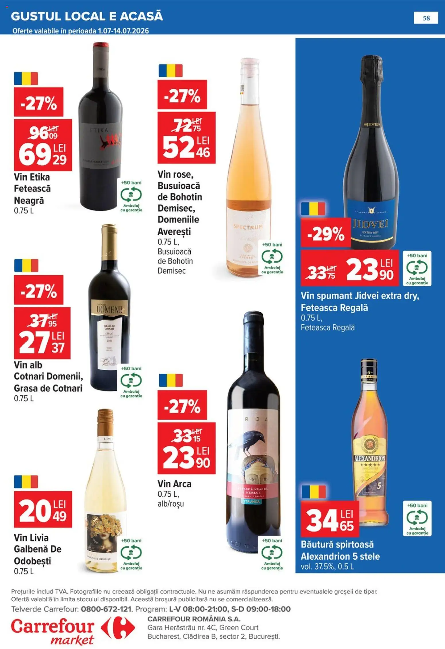 Noul catalog Carrefour – valabil de la 08.07.2026 | Pagină: 59 | Produse: Vin
