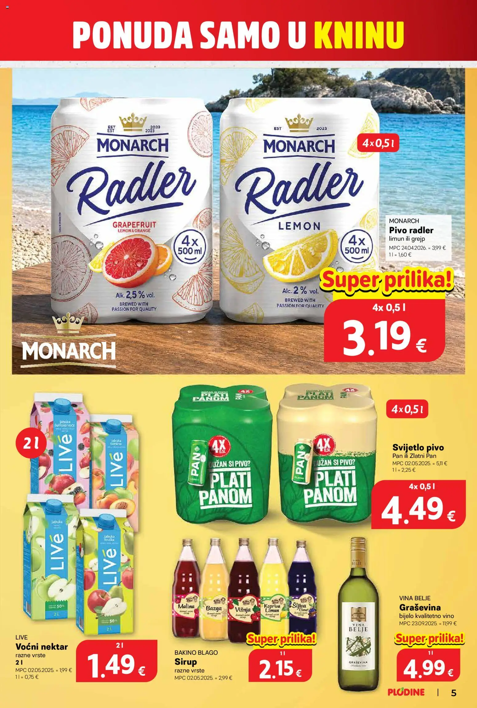 Plodine katalog | vrijedi od 18.06.2026 | Stranica: 5 | Proizvodi: Radler, Grejp, Voće, Pan