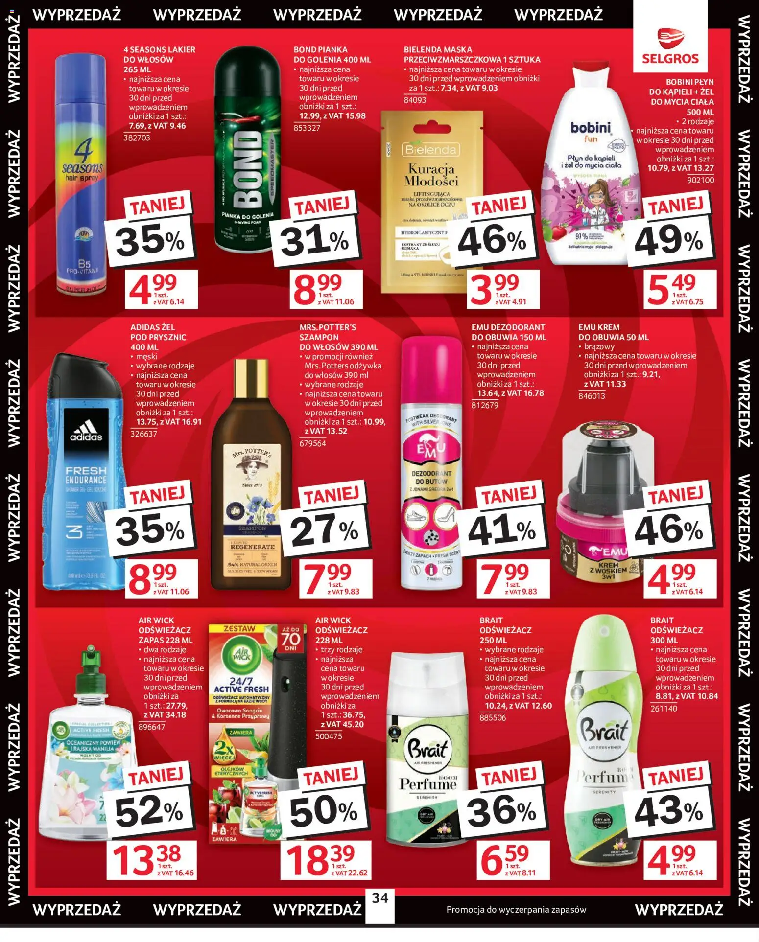 Selgros cash&carry gazetka od 07.05.2026 | Strona: 31 | Produkty: Odświeżacz, Płyn do kąpieli, Krem, Dezodorant
