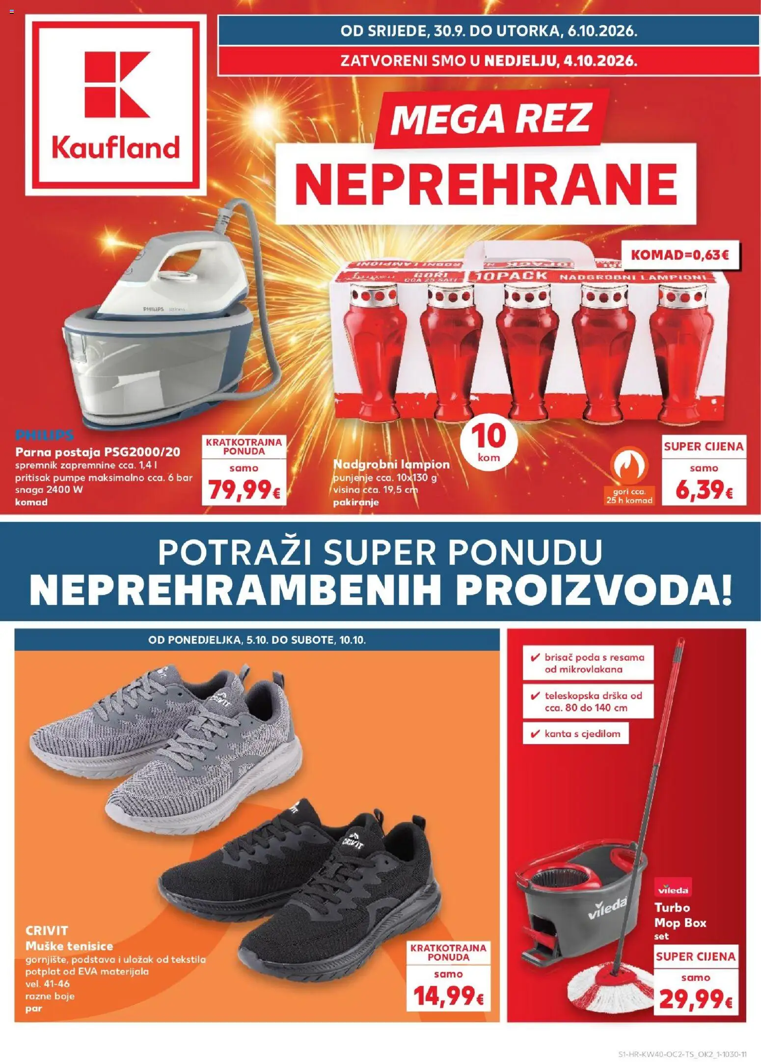 Kaufland katalog | vrijedi od 30.09.2026 | Stranica: 1 | Proizvodi: Brisac poda, Mop, Tenisice, Vileda