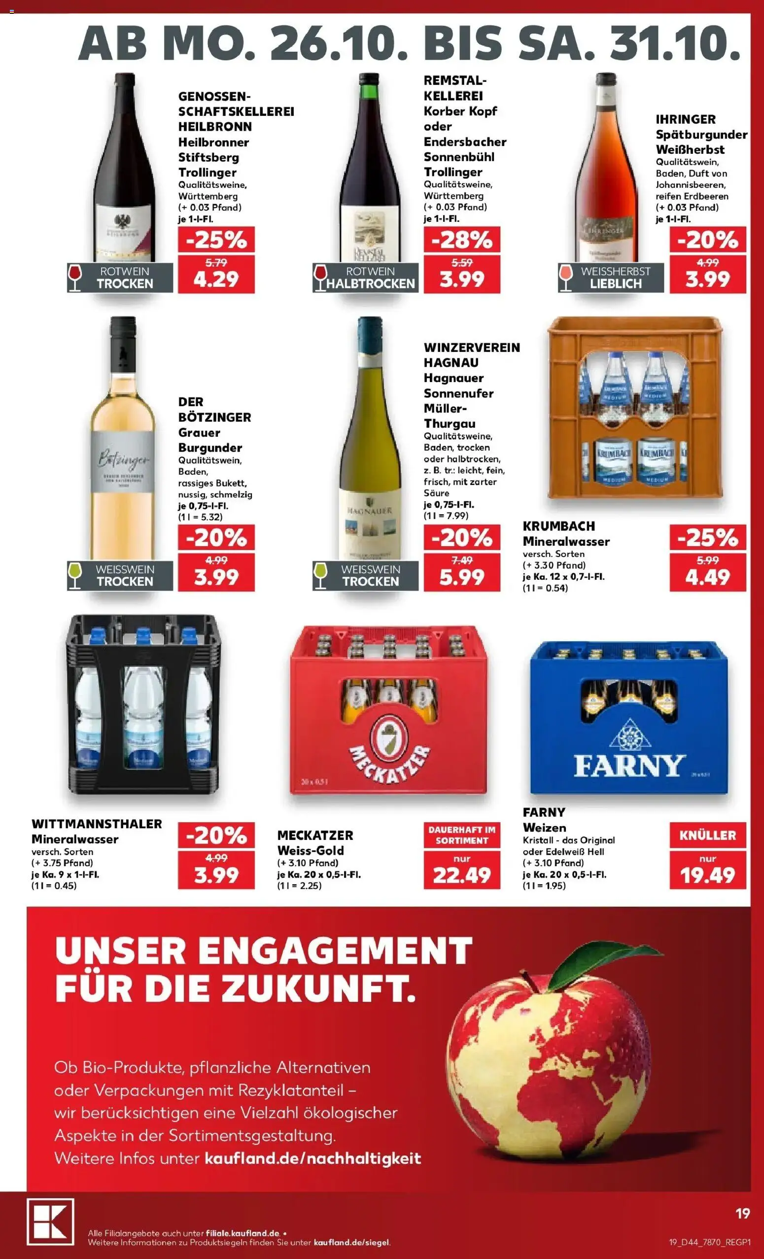 Prospekt Kaufland ab 26.10.2026 » Angebote Online zum Blättern | Seite: 23 | Produkte: Weißwein, Rotwein, Duft, Erdbeeren