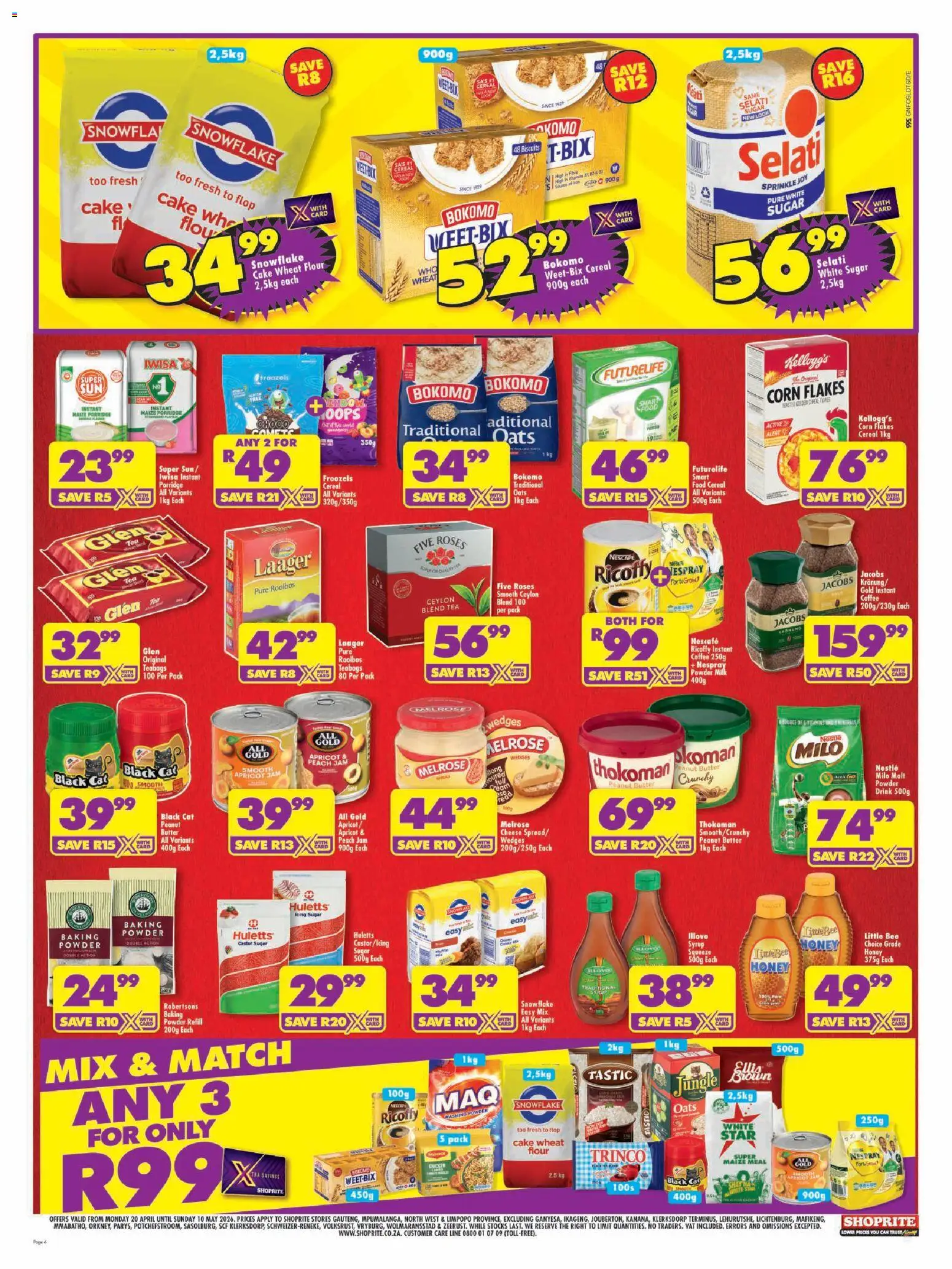 New Shoprite catalogue – valid from 20.04.2026 | Page: 6 | Products: Jam, Biscuits, Coffee, Baking powder