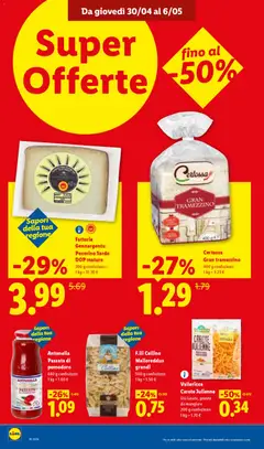Anteprima del volantino Fattorie Gennargentu Pecorino Sardo DOP maturo, 300 g confezione valido a partire dal 30.04.2026 | Pagina: 12 | Prodotti: Pasta, Passata di pomodoro, Tramezzino, Pecorino
