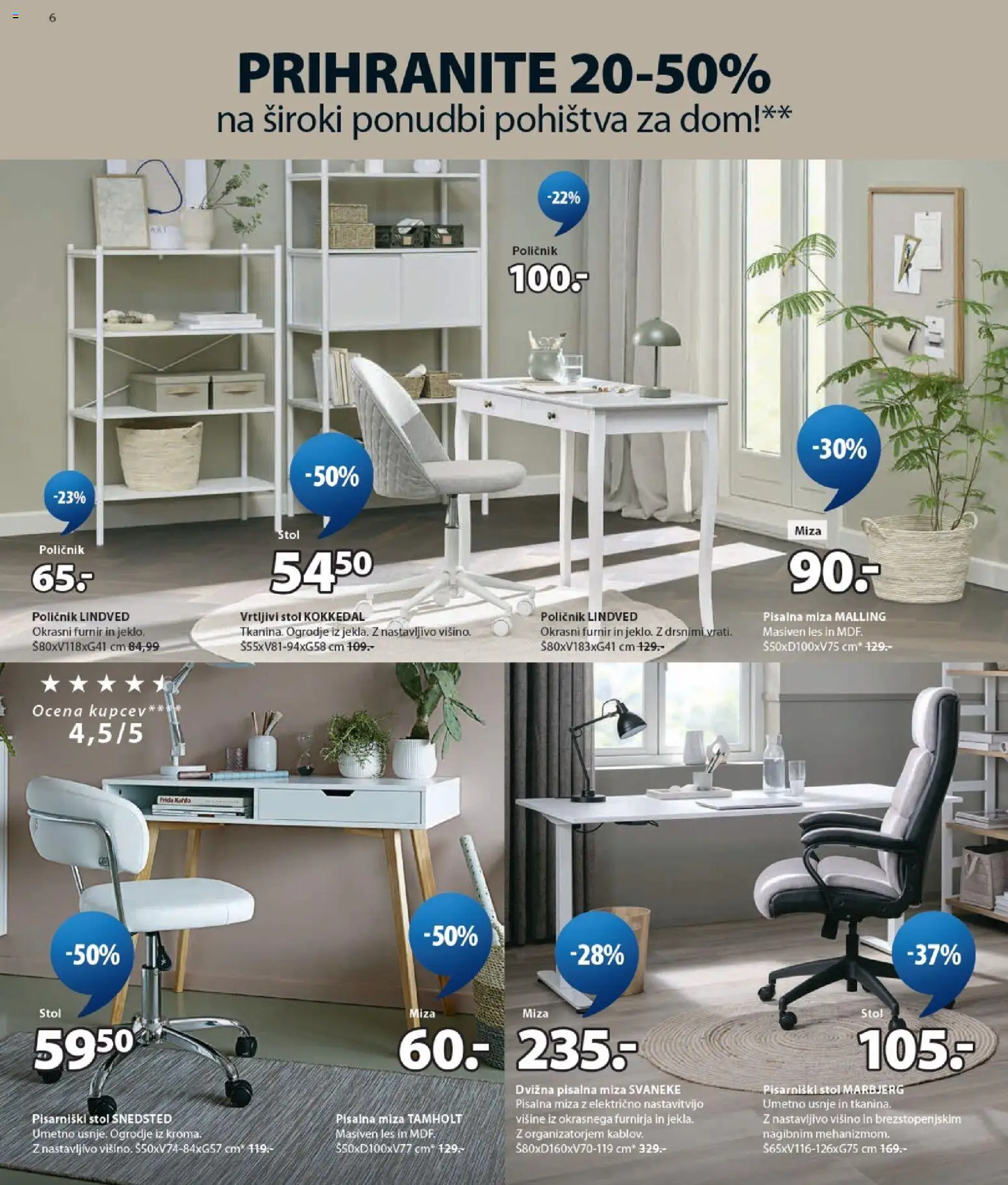 Novi JYSK katalog ponudbe – veljaven od 26.08.2026 | Stran: 6 | Izdelki: Pisalna miza, Poličnik, Furnir, Stol
