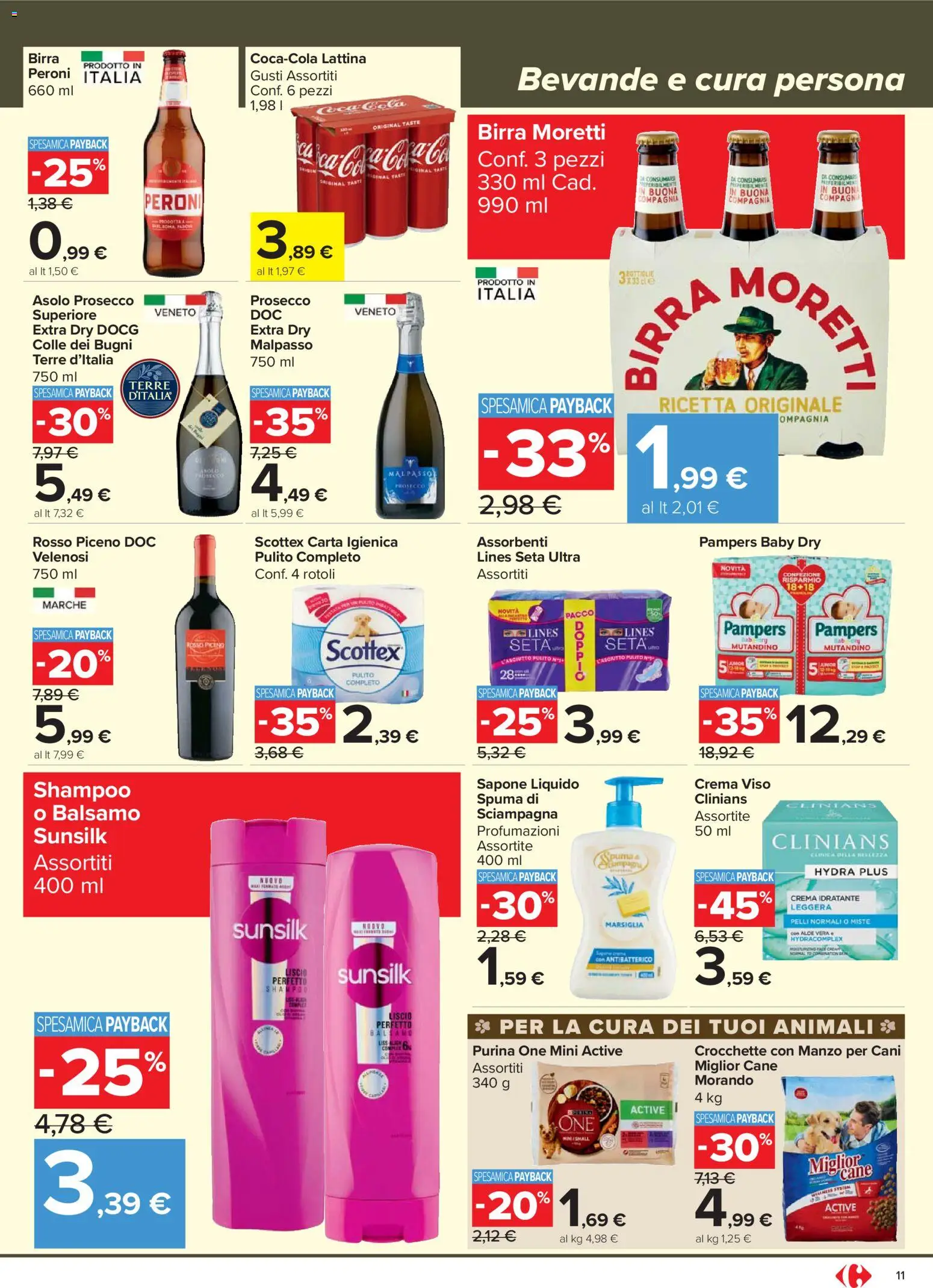 Volantino Carrefour del 07.04.2026 | Pagina: 11 | Prodotti: Crema, Prosecco, Crocchette, Pampers