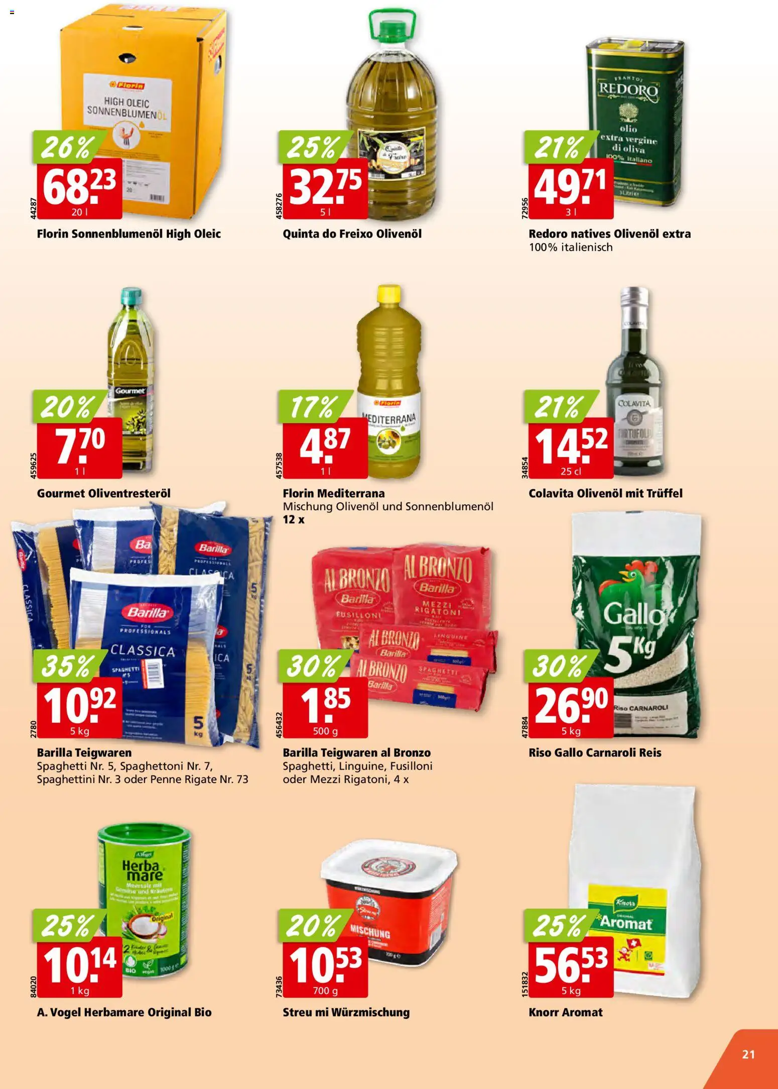 Aligro aktionen – gültig ab 19.10.2026 | Seite: 21 | Produkte: Barilla, Teigwaren, Reis