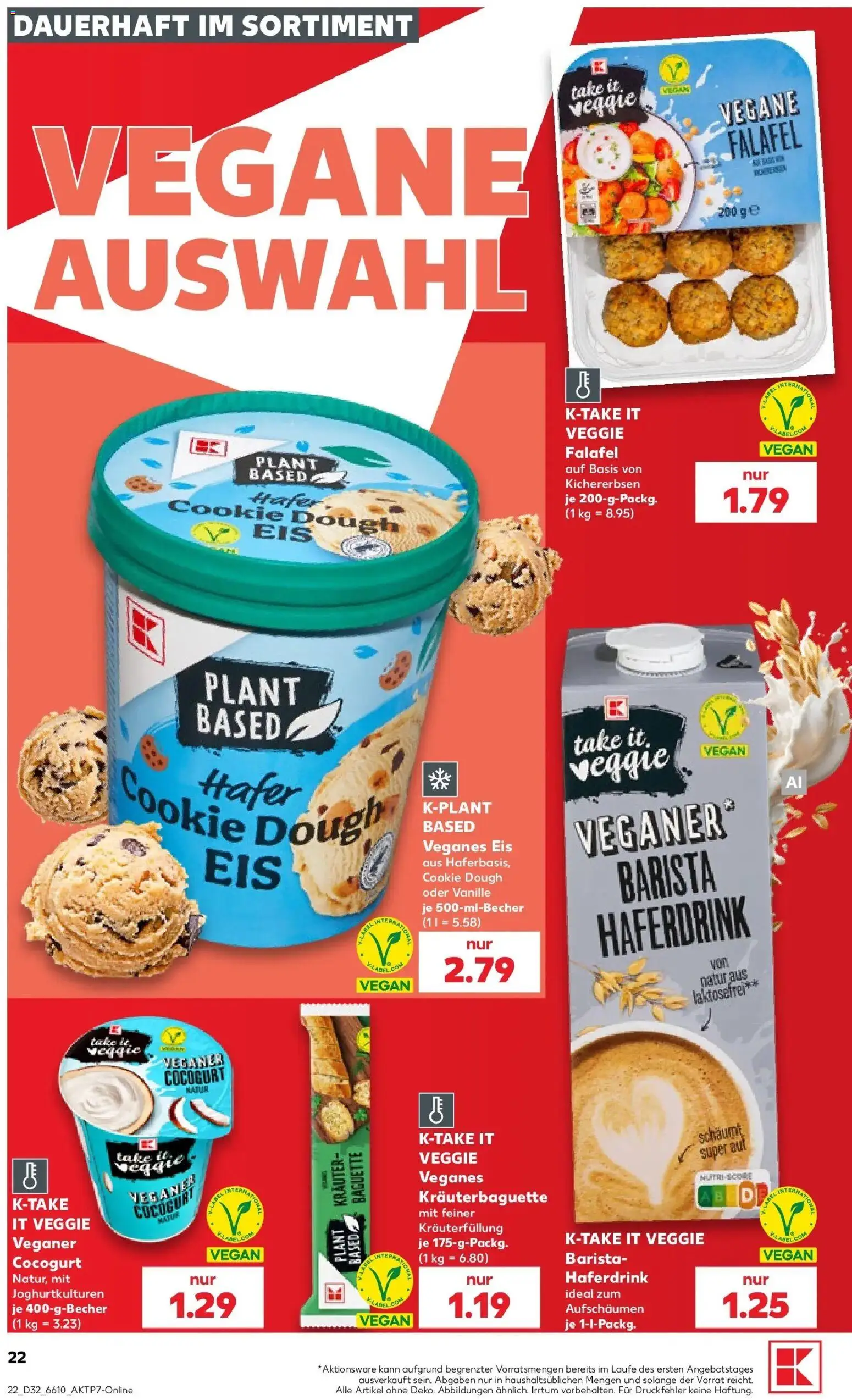 Prospekt Kaufland ab 06.08.2026 » Angebote Online zum Blättern | Seite: 22 | Produkte: Baguette, Haferdrink, Vanille, Eis