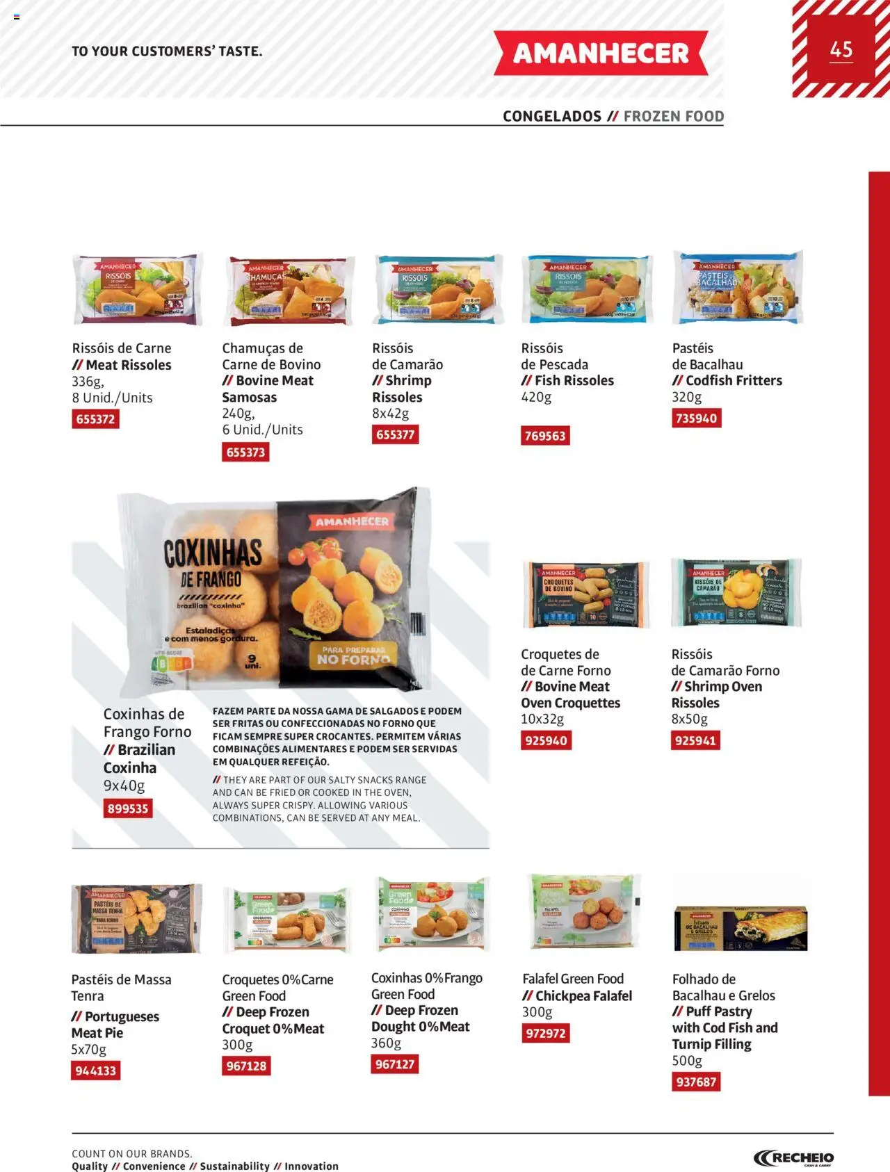 Recheio Amanhecer │ válido de 11.07.2024 | Página: 45 | Produtos: Frango, Pescada, Camarão, Carne