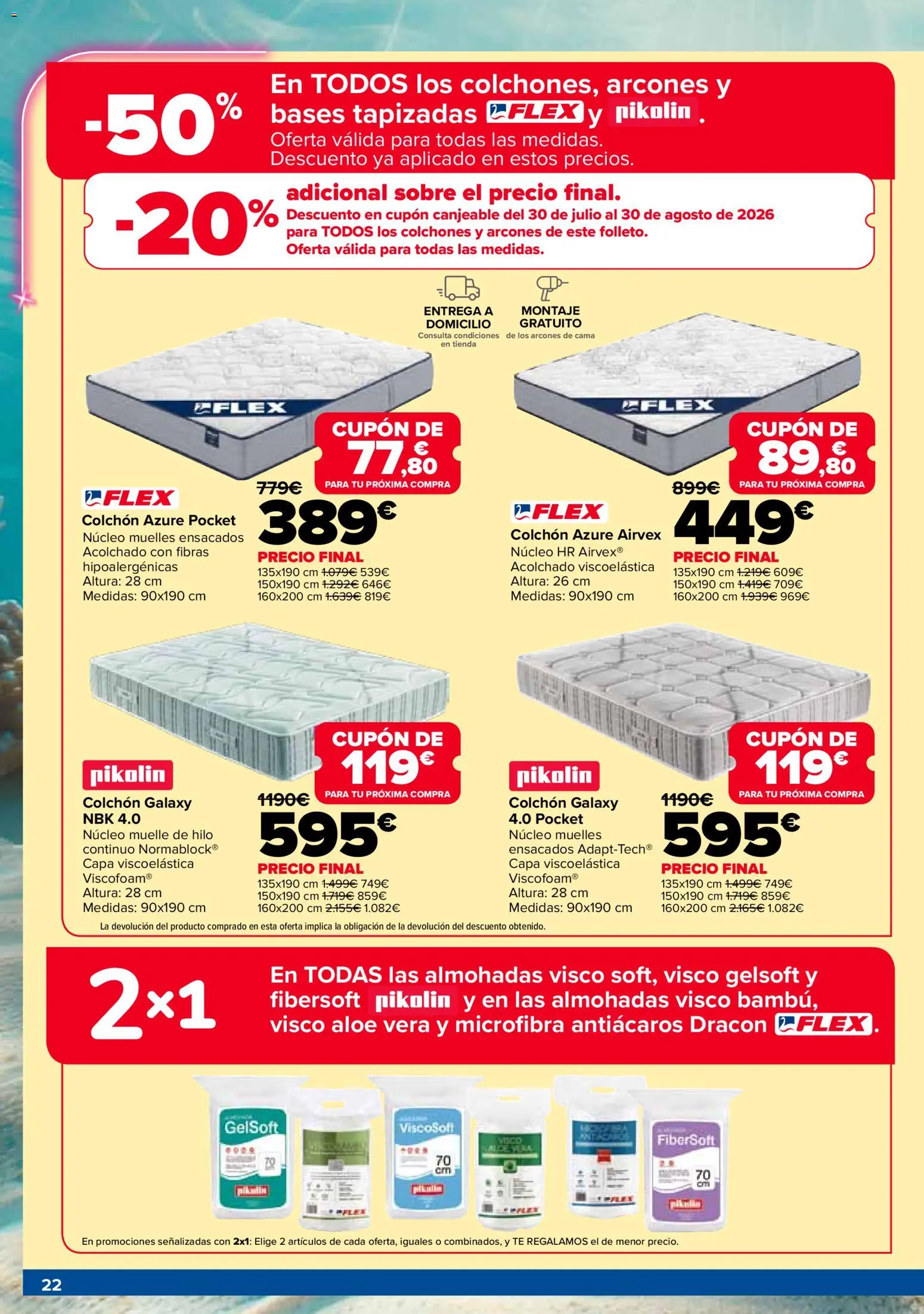 Carrefour Electroverano │ válido desde el 14/07/2026 | Página: 22 | Productos: Té, Colchon, Cama