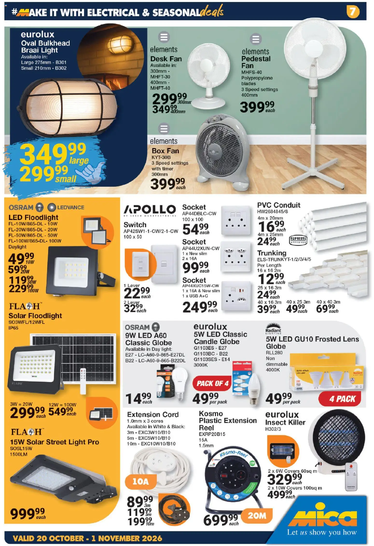 New MICA catalogue – valid from 20/10/2026 | Page: 7 | Products: Desk, Pedestal, Timer, Fan