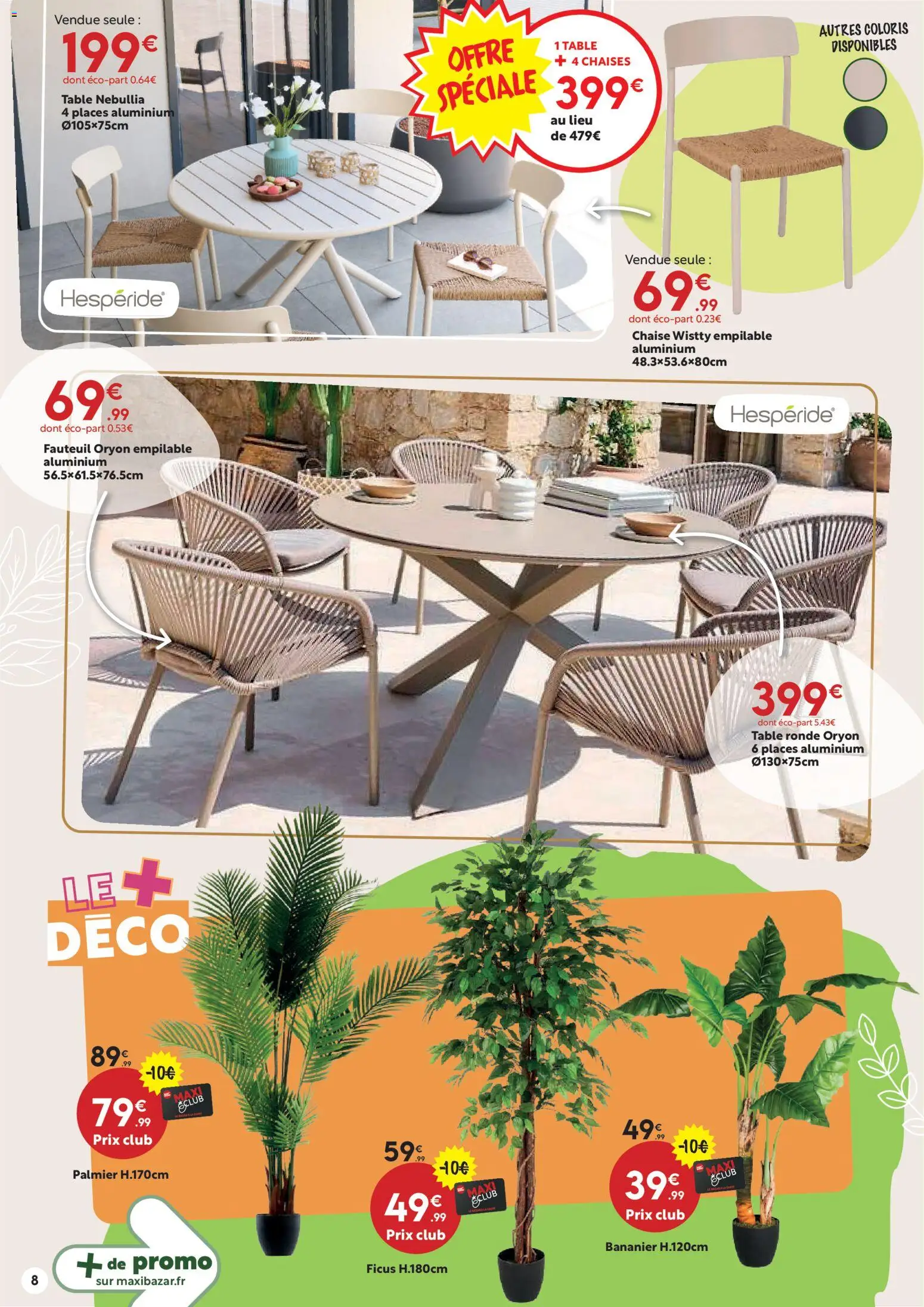 {H1} | Page: 8 | Produits: Bananier, Fauteuil, Chaise, Palmier