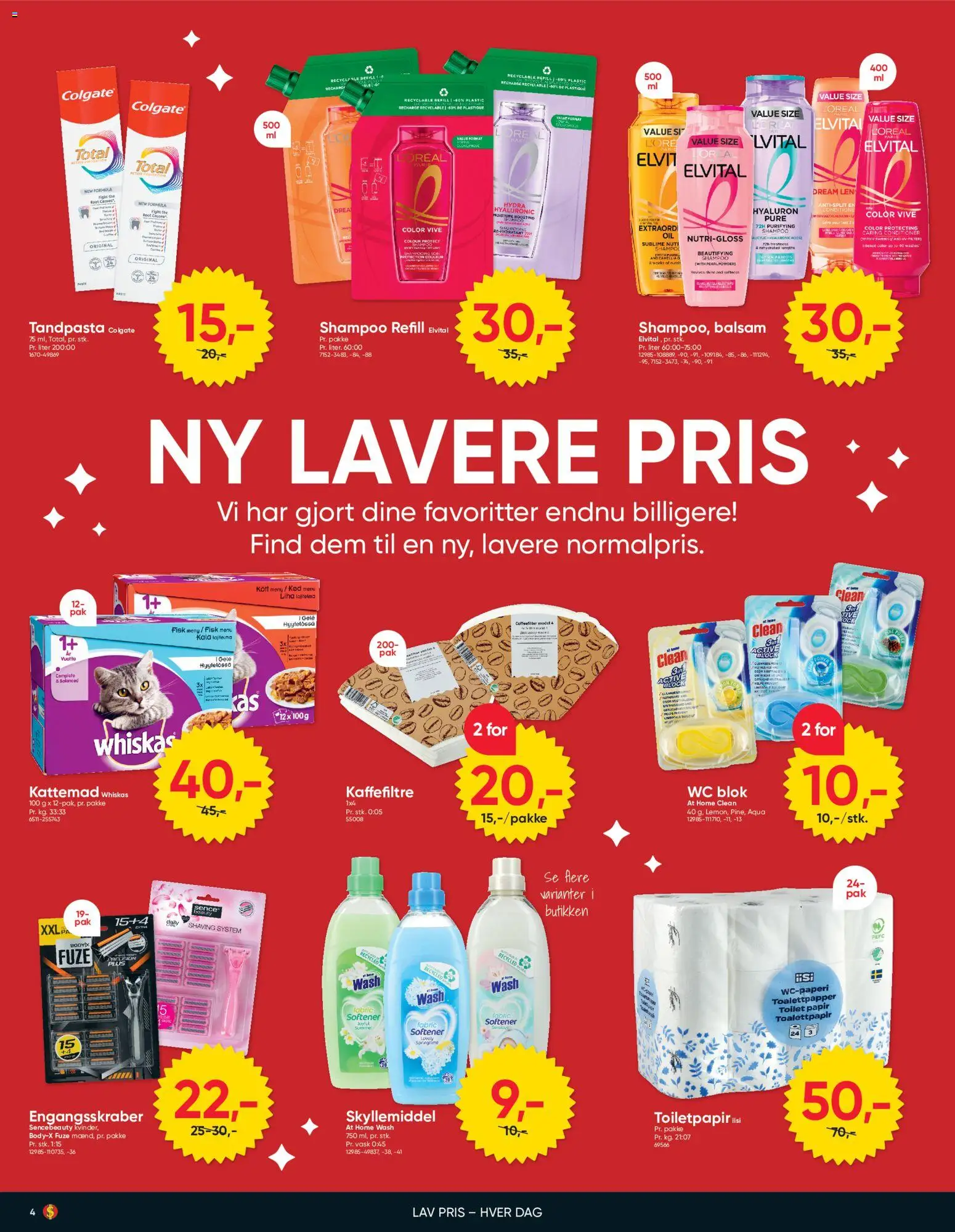 Bigdollar tilbudsavis – gyldig fra 07/08/2026 | Side: 4 | Produkter: Shampoo, Fisk, Tandpasta, WC blok