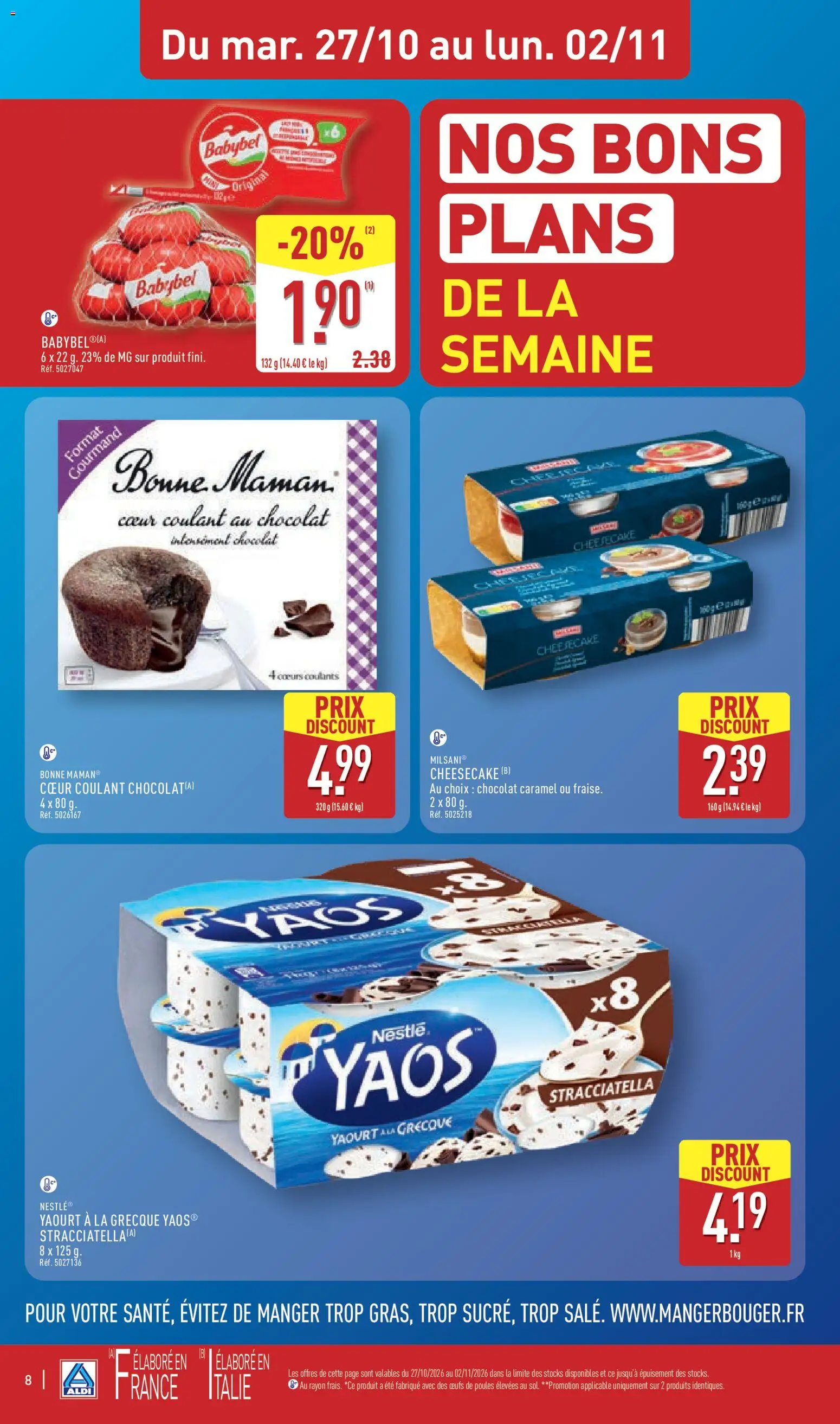 {H1} | Page: 10 | Produits: Cheesecake, Yaourt à La Grecque, Œufs, Bonne Maman