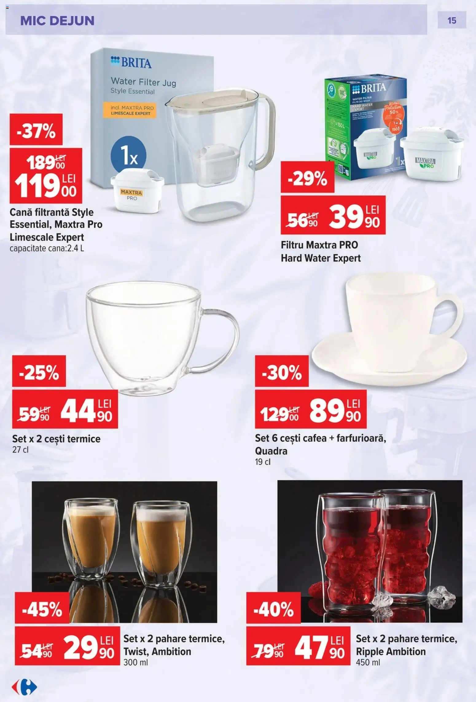 Noul catalog Carrefour – valabil de la 23.09.2026 | Pagină: 15 | Produse: Style, Pahare, Cafea