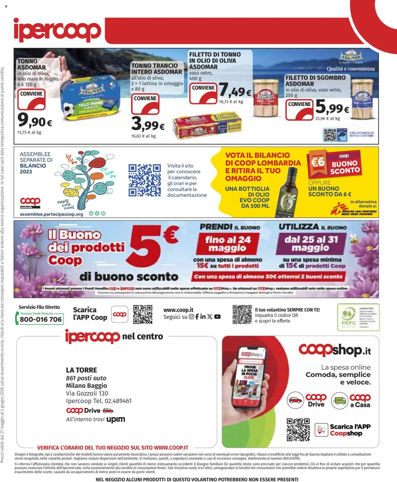 Volantino Ipercoop del 21.05.2026 | Pagina: 41 | Prodotti: Tè, Sgombro, Bottiglia, Olio di Oliva
