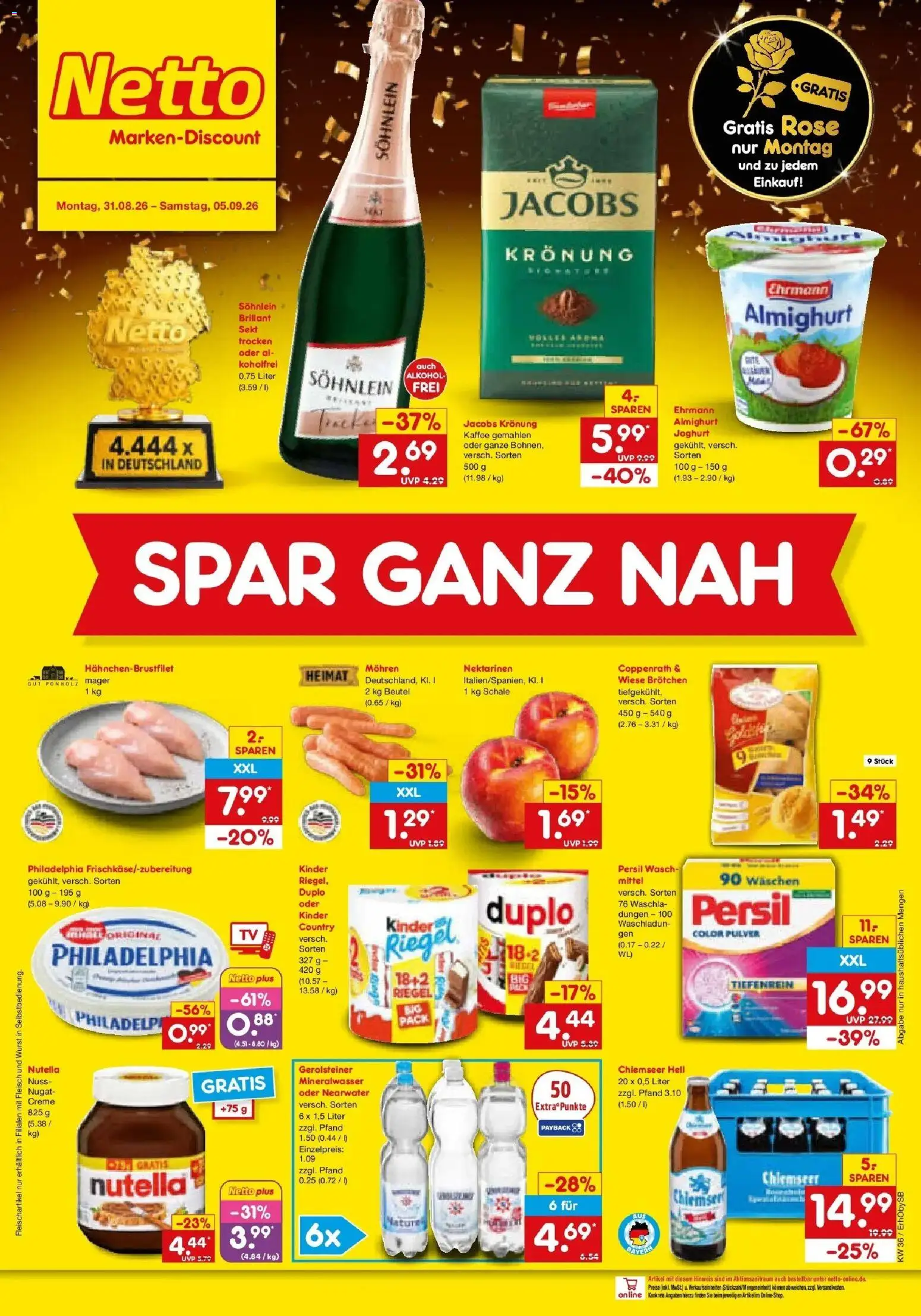 Netto Marken-Discount Prospekt Mauern (ab 31.08.2026) » Angebote | Seite: 2 | Produkte: Philadelphia, Creme, Nutella, Gerolsteiner