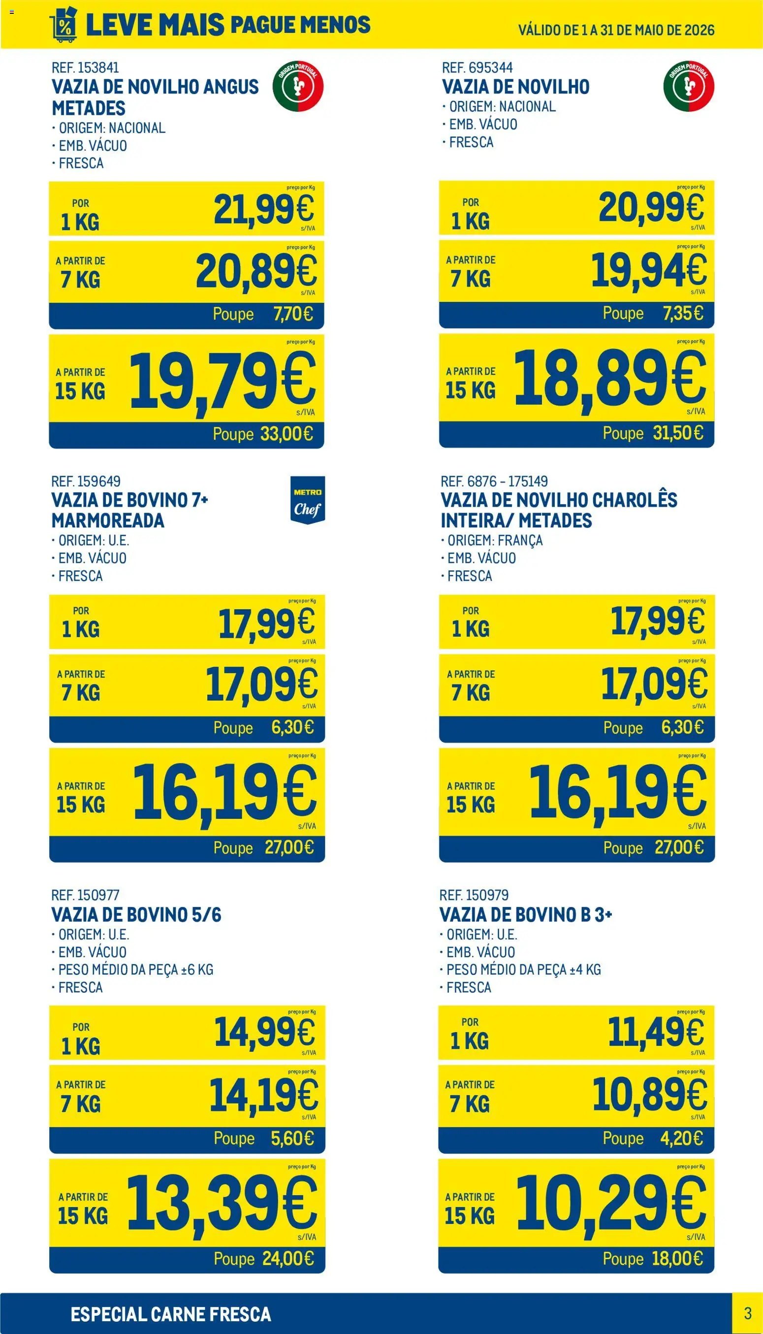Makro Leve Mais Pague Menos - Carne Fresca │ válido de 01.05.2026 | Página: 3 | Produtos: Carne