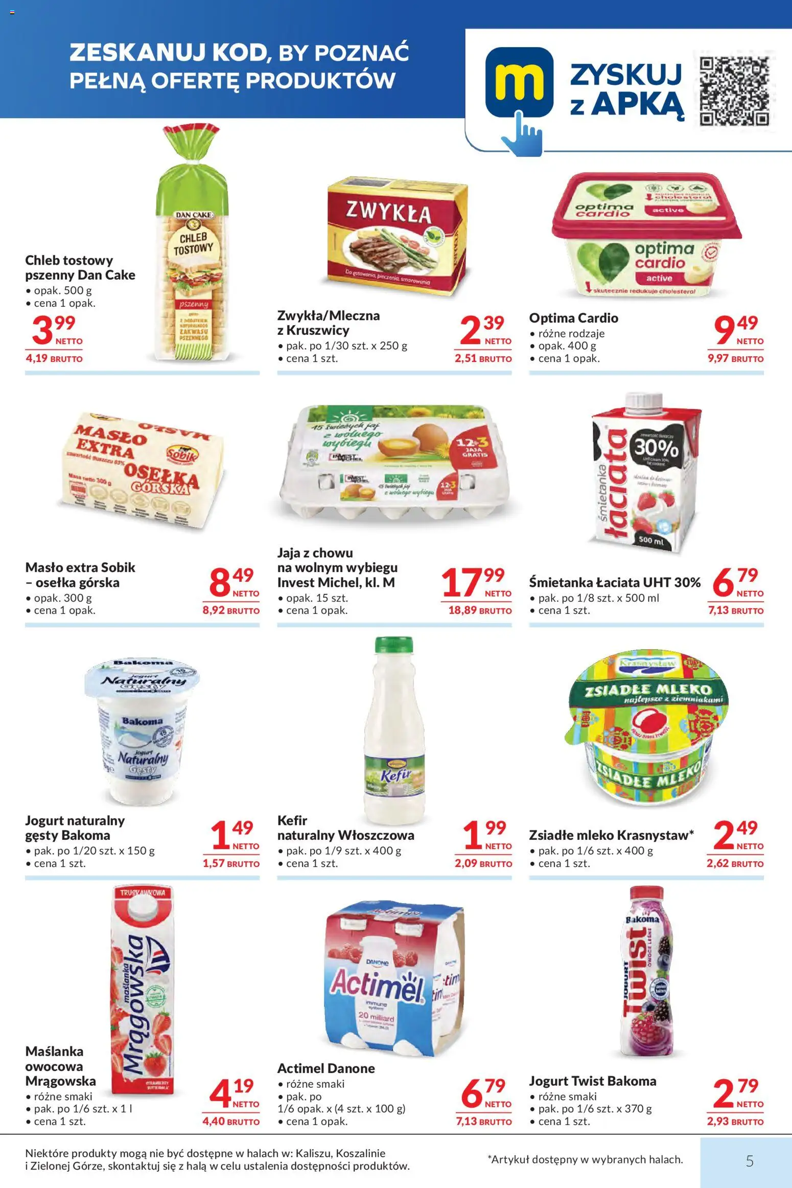 Makro gazetka od 04.08.2026 | Strona: 5 | Produkty: Kefir, Zsiadłe mleko, Optima cardio, Jaja