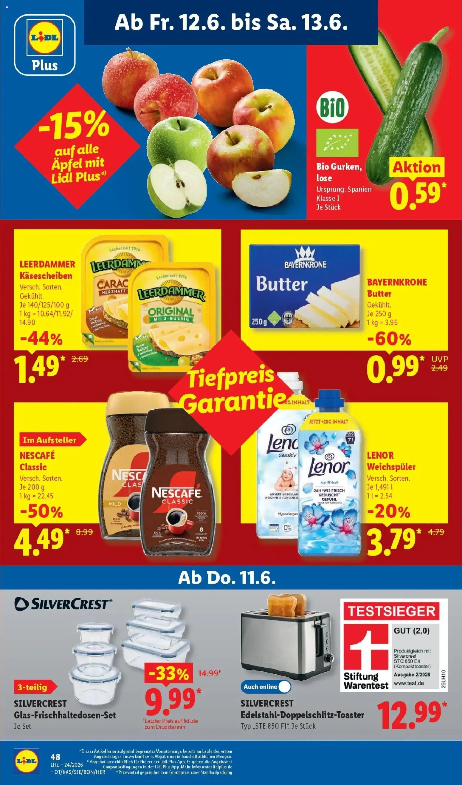 Lidl Prospekt Senftenberg – gültig ab 08.06.2026 | Seite: 77 | Produkte: Lenor, Butter, Äpfel, Weichspüler