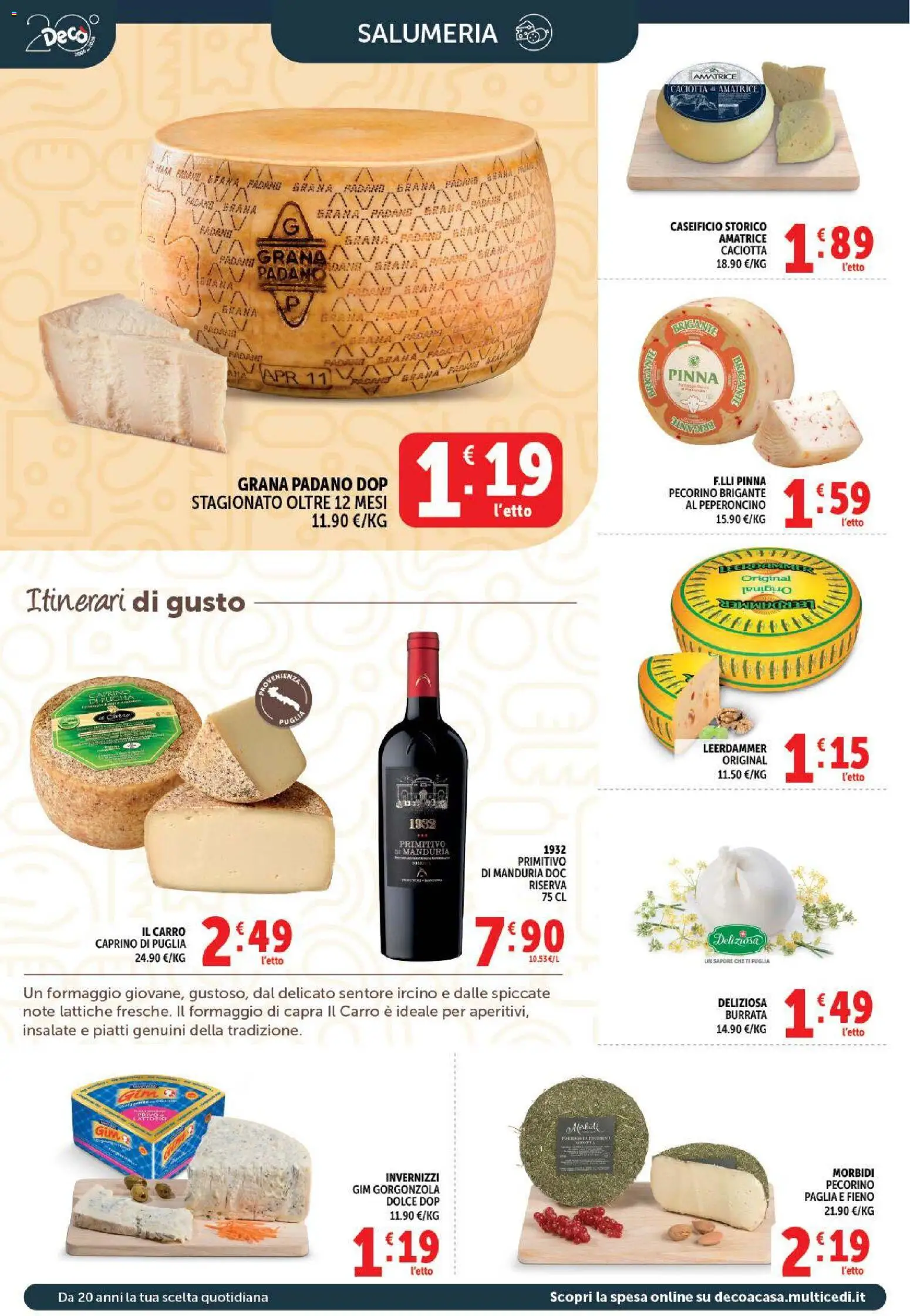 Volantino Decò del 01/09/2026 | Pagina: 4 | Prodotti: Formaggio, Formaggio di capra, Pecorino, Burrata