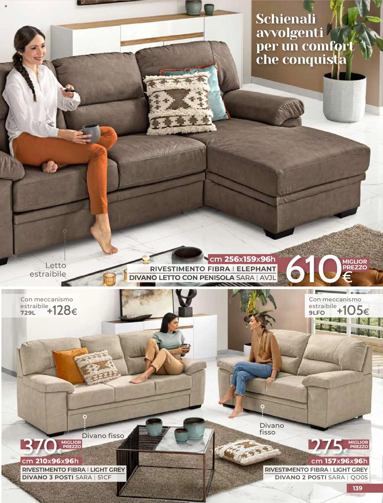 Volantino Mondo Convenienza del 01/09/2026 | Pagina: 141 | Prodotti: Divano letto, Letto, Divano
