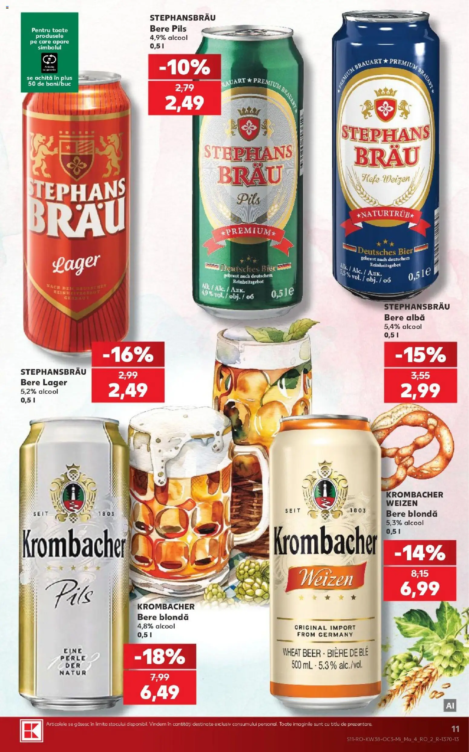 Noul catalog Kaufland – valabil de la 16.09.2026 | Pagină: 11 | Produse: Premium, Alba, Perle, Bere