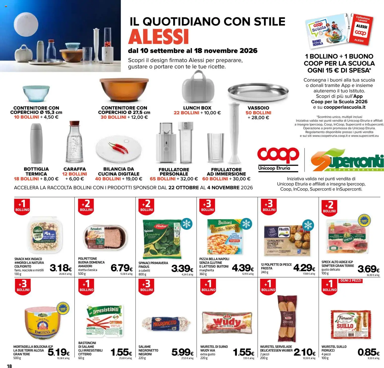 Volantino Superconti del 22/10/2026 | Pagina: 18 | Prodotti: Senza glutine, Caraffa, Wurstel, Bottiglia