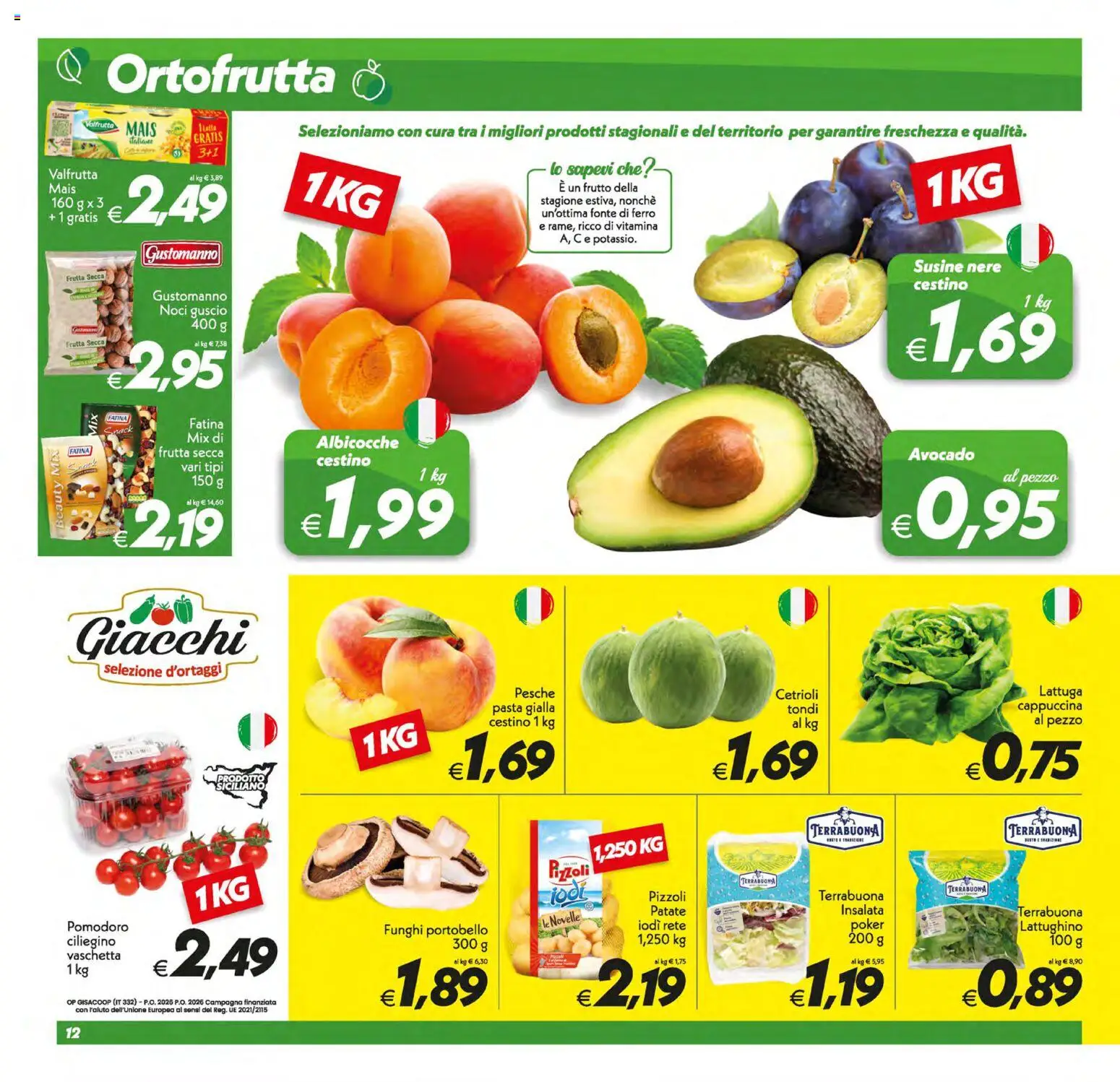 Volantino SuperConveniente del 30/06/2026 | Pagina: 12 | Prodotti: Cetrioli, Insalata, Frutta, Noci