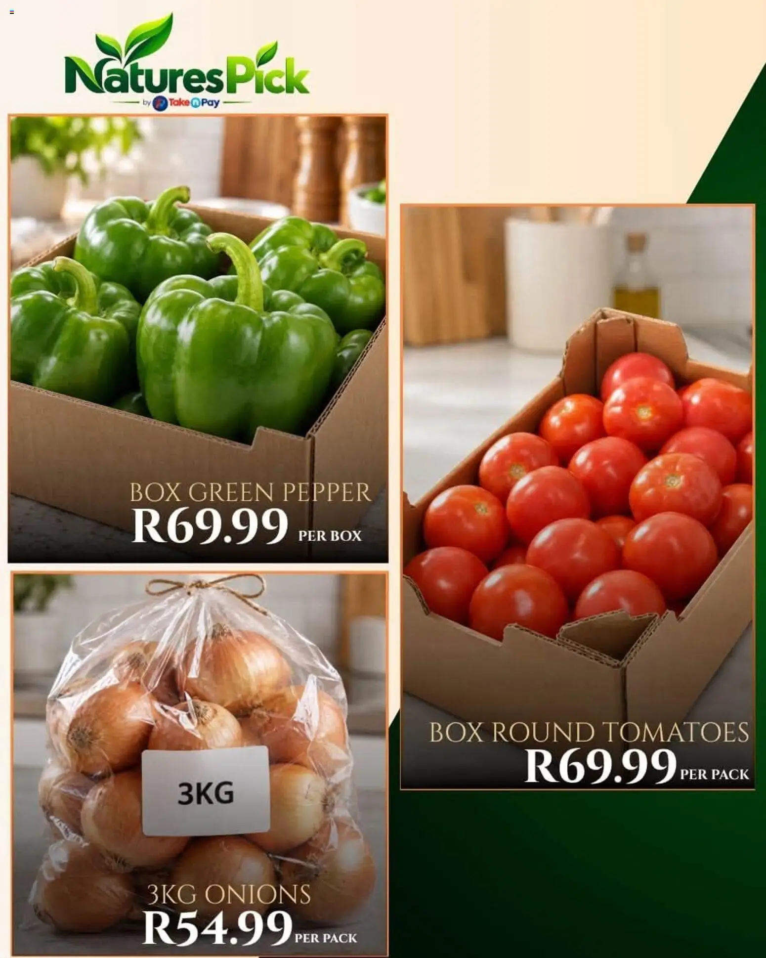 New Take n Pay catalogue – valid from 18/10/2026 | Page: 14 | Products: Box, Tomatoes, Onions, Pepper