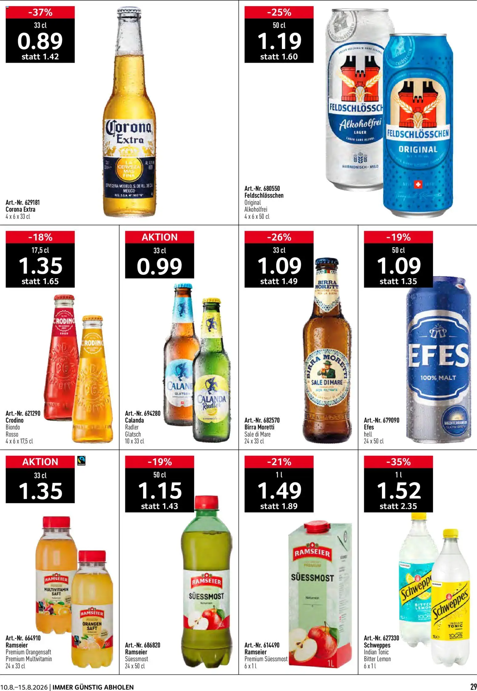 Prodega aktionen – gültig ab 10.08.2026 | Seite: 29 | Produkte: Orangensaft, Saft, Orangen