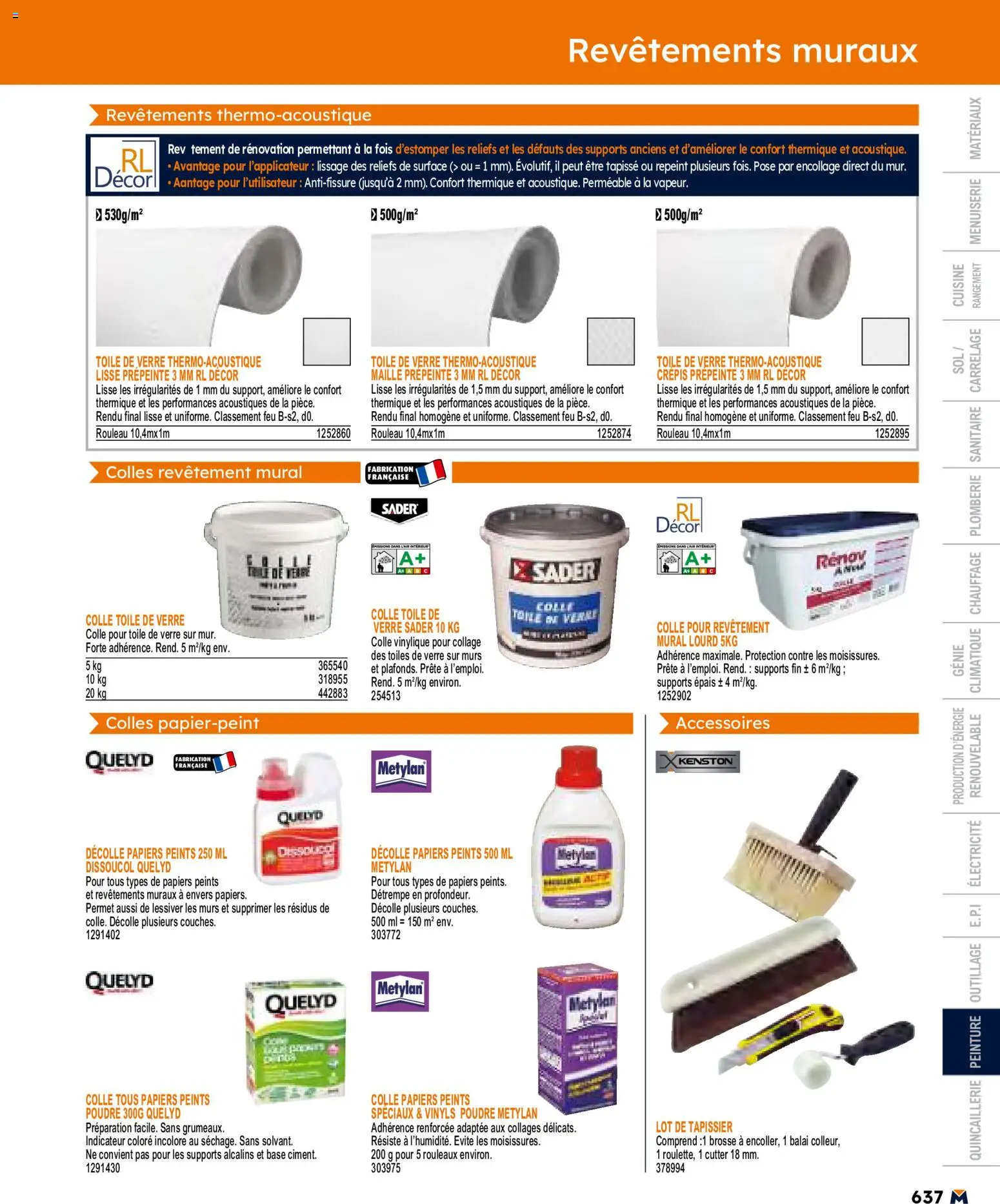 {H1} | Page: 637 | Produits: Base, Poudre, Rouleau, Colle
