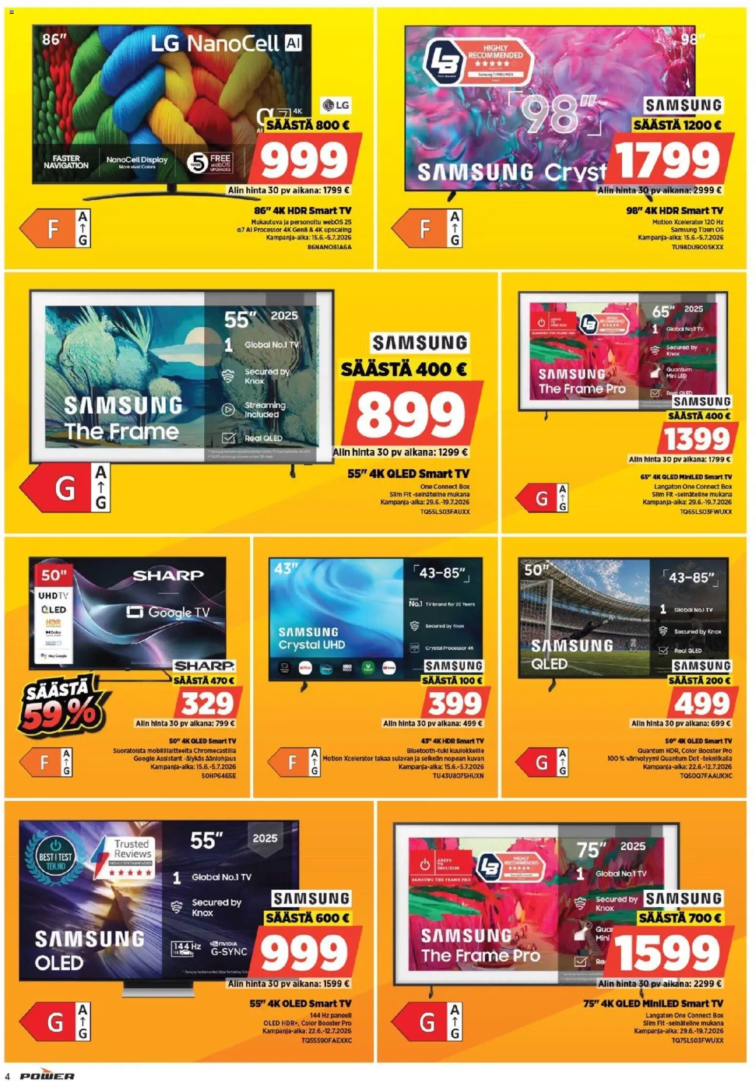 Power tarjoukset – voimassa 29/06/2026 alkaen | Sivu: 4 | Tuotteet: TV