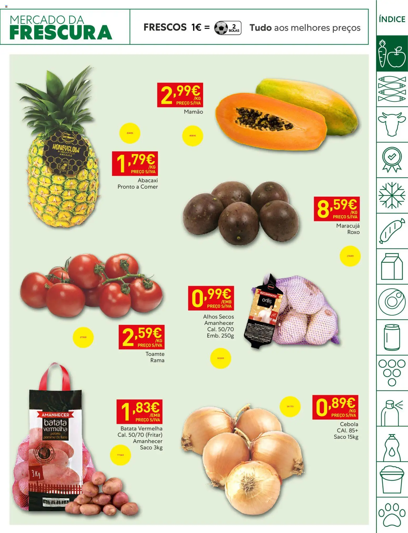 Recheio folheto Madeira │ válido de 05.05.2026 | Página: 3 | Produtos: Batata, Alhos, Abacaxi, Mamão