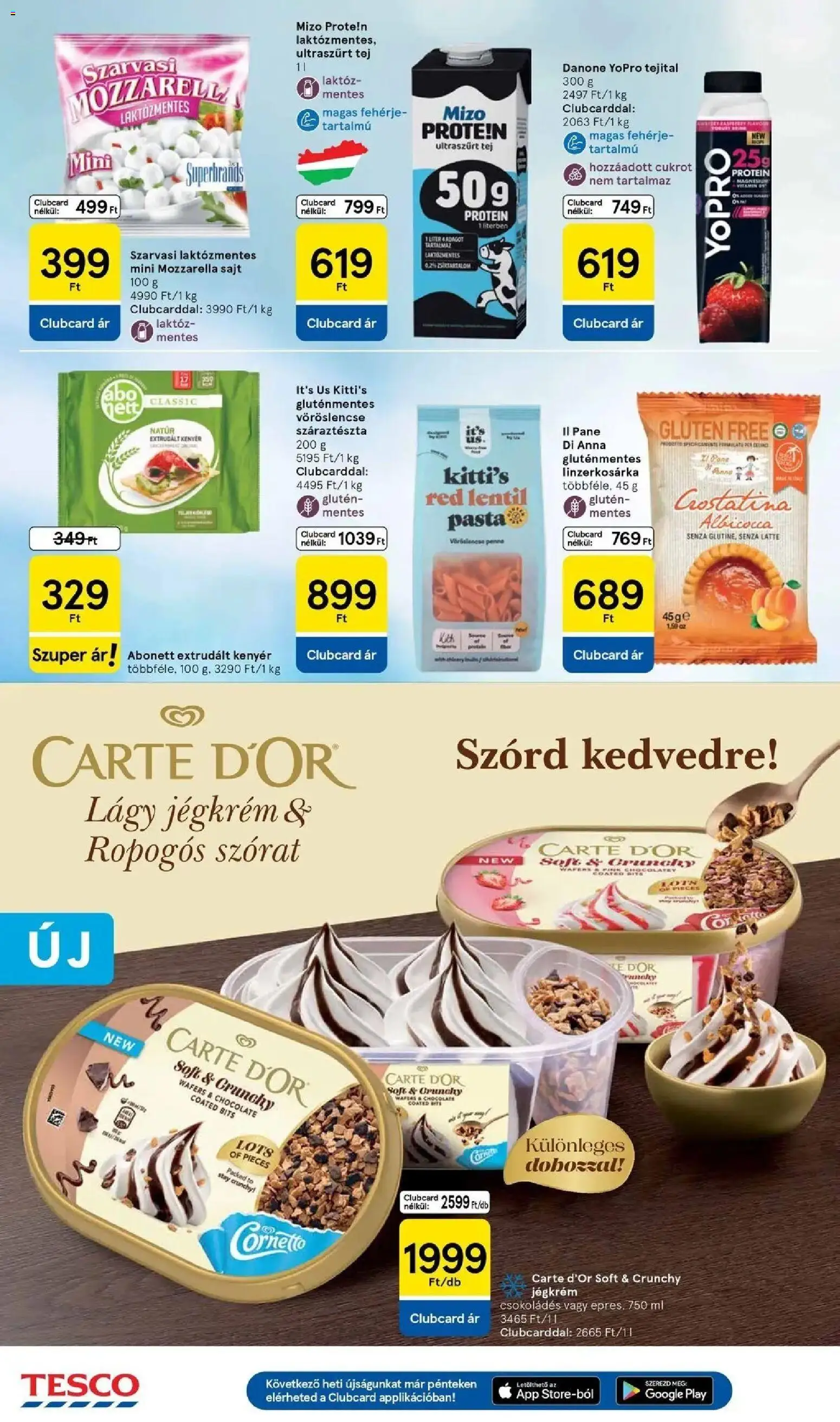 Tesco akciós ujság - amely érvényes a következő dátumtól: 07.04.2026 | Oldal: 18 | Termékek: Kenyér, Gluténmentes, Száraztészta, Jégkrém