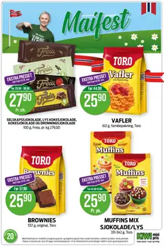 Forhåndsvisning av MUFFINS MIX SJOKOLADE/LYS, 331-342 g, Toro gyldig fra 11.05.2026 | Side: 8 | Produkter: Sjokolade, Крахмал, Față de pernă, Stoney