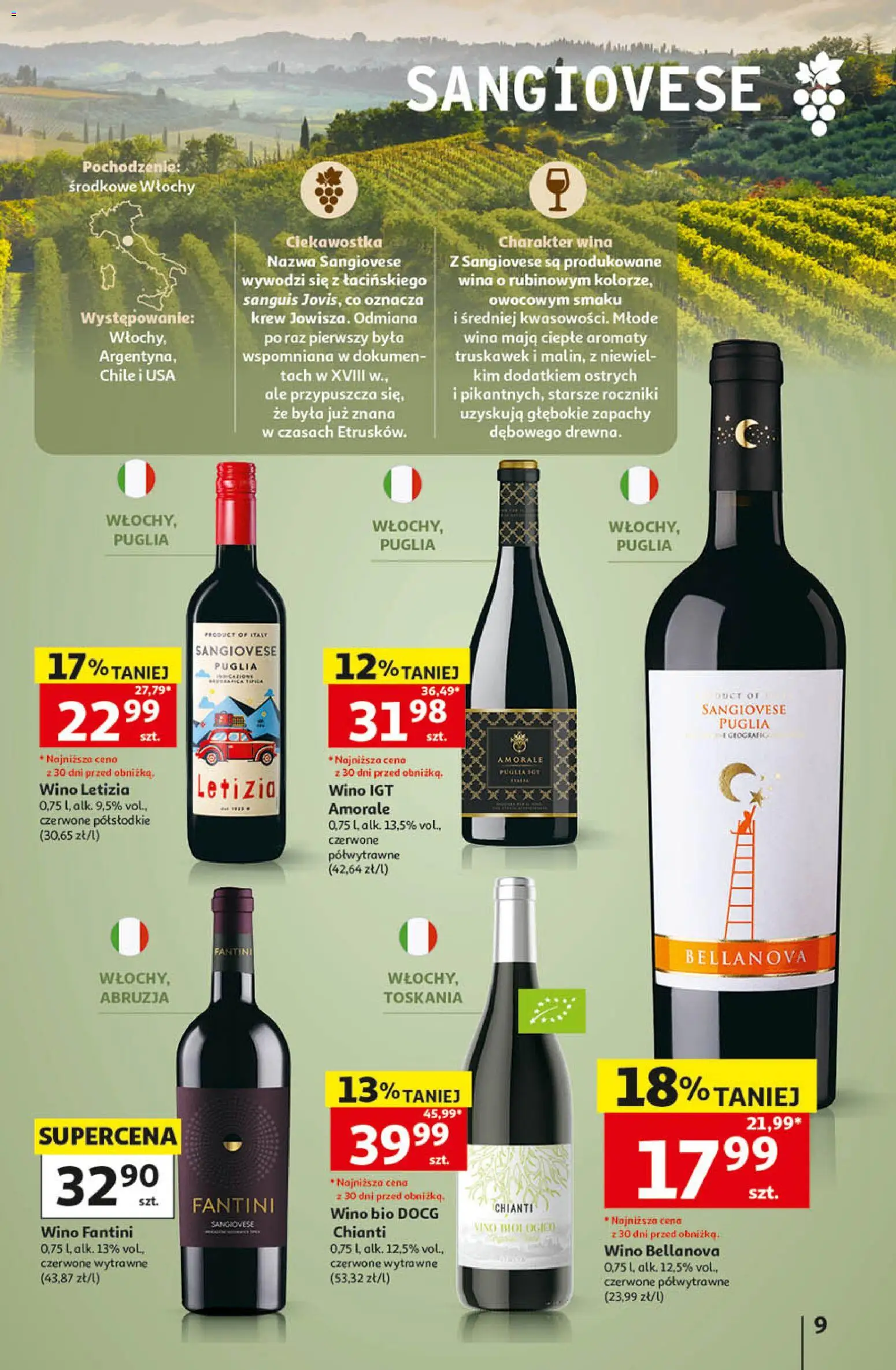 Auchan gazetka - Katalog Wino od 05.10.2026 | Strona: 9 | Produkty: Chianti, Chianti wino, Wino