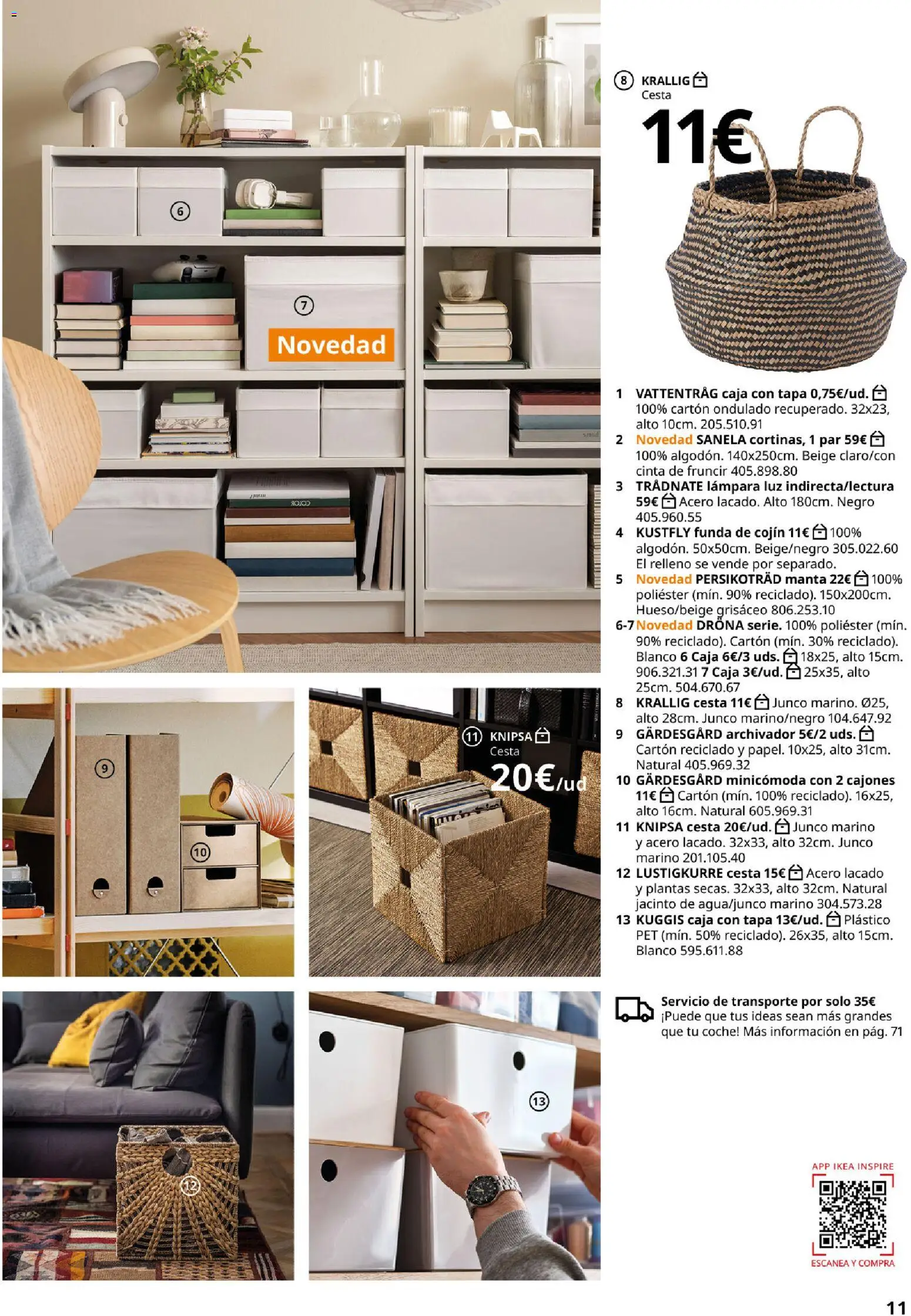 IKEA - Accesorios y decoración │ válido desde el 01/09/2026 | Página: 11 | Productos: Archivador, Manta, Cojín, Lámpara