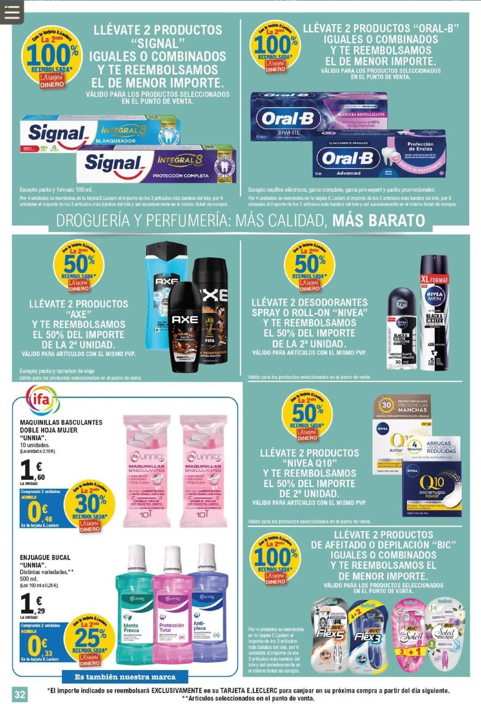 E.Leclerc folleto │ válido desde el 26/08/2026 | Página: 32 | Productos: Desodorante, Enjuague bucal, Té