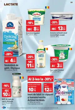 Ofertele Carrefour valabile de la 19.08.2026 | Pagină: 33 | Produse: Aplică, Lapte, Kefir, Actimel