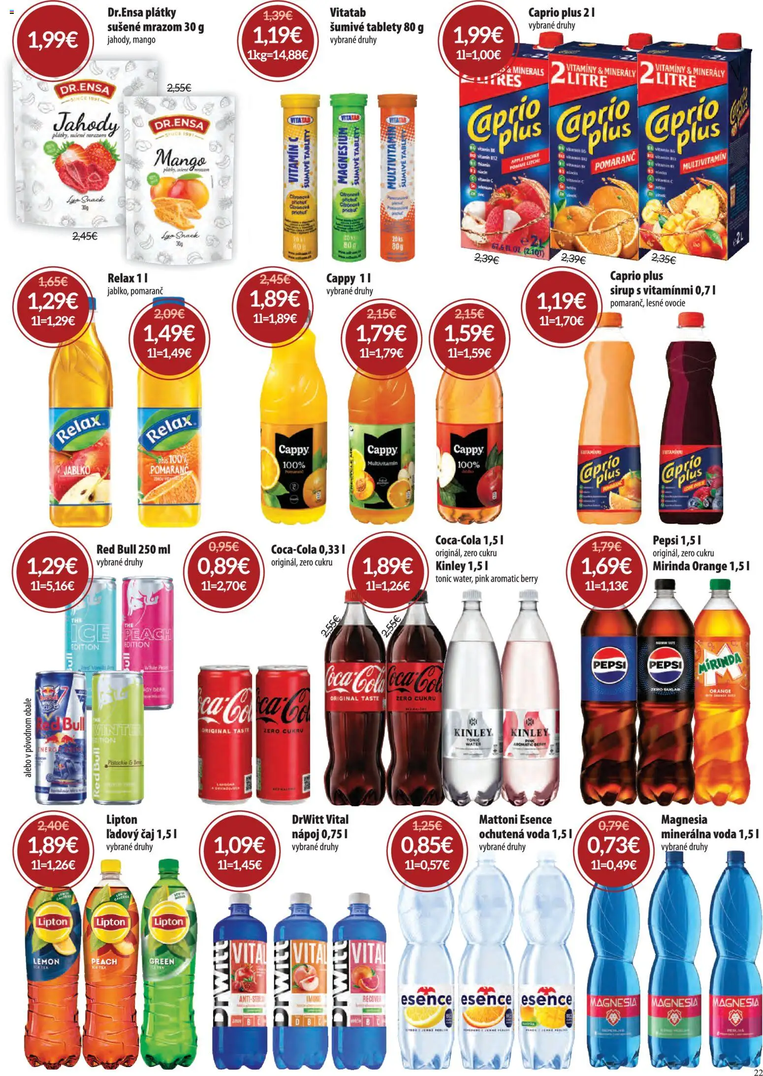 Nové Nitrazdroj akcie – leták je platný od 01.10.2026 | Strana: 22 | Produkty: Šumivé tablety, Minerálna voda, Cola, Ľadový čaj