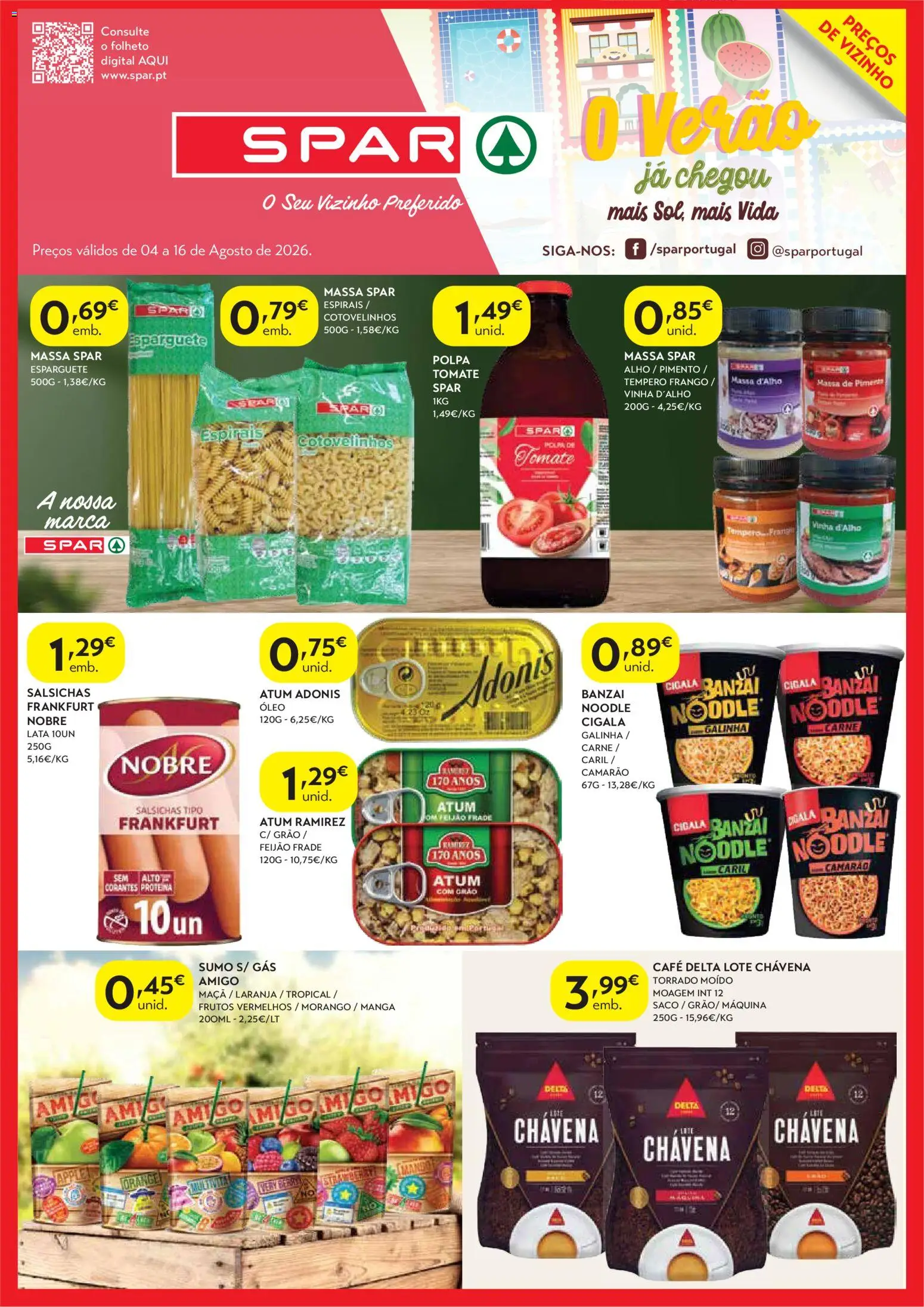 Spar - folheto │ válido de 04/08/2026 | Página: 1 | Produtos: Atum, Pimenta, Café, Proteina