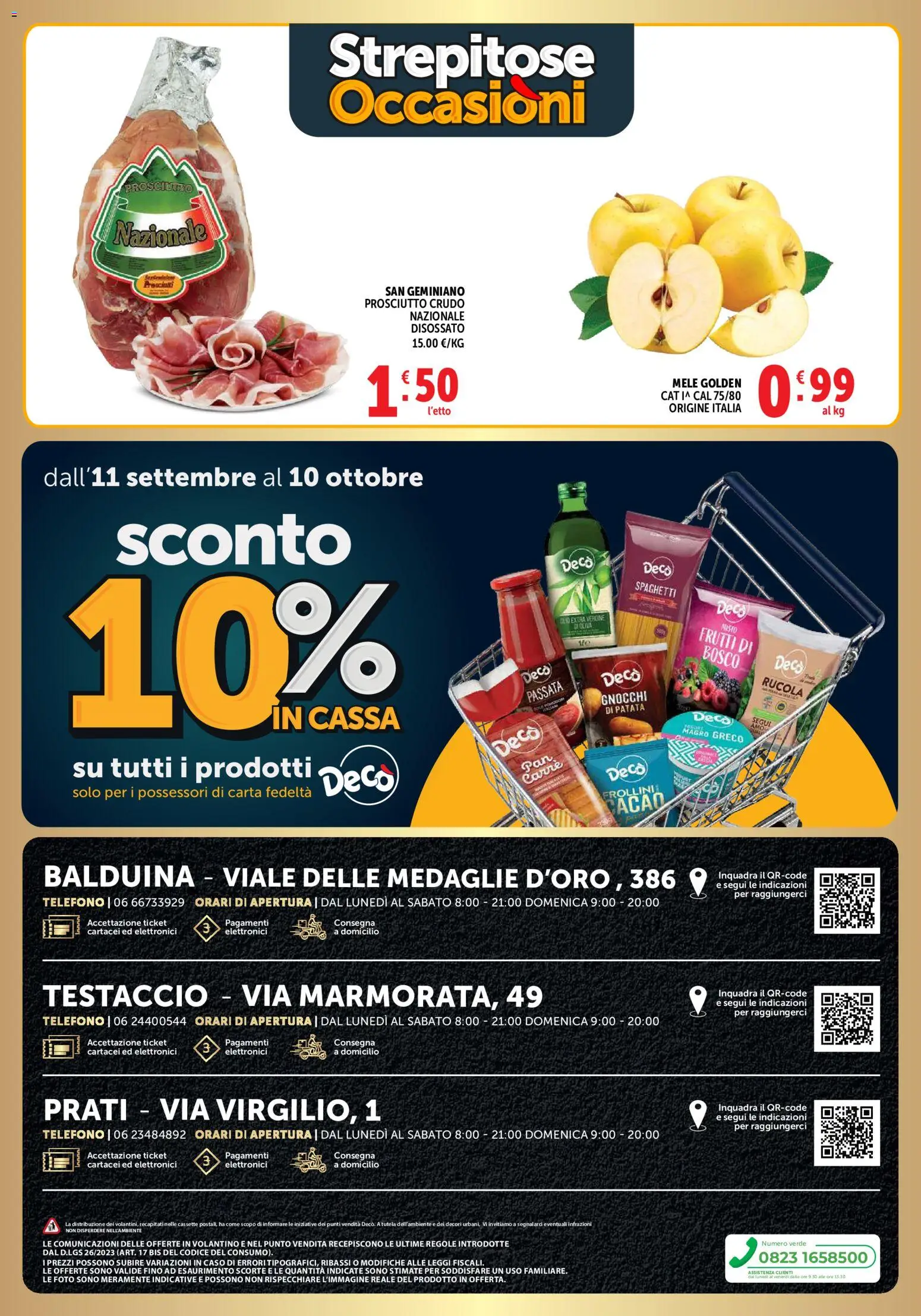 Volantino Decò del 22/09/2026 | Pagina: 9 | Prodotti: Frutti di bosco, Mele, Rucola, Spaghetti