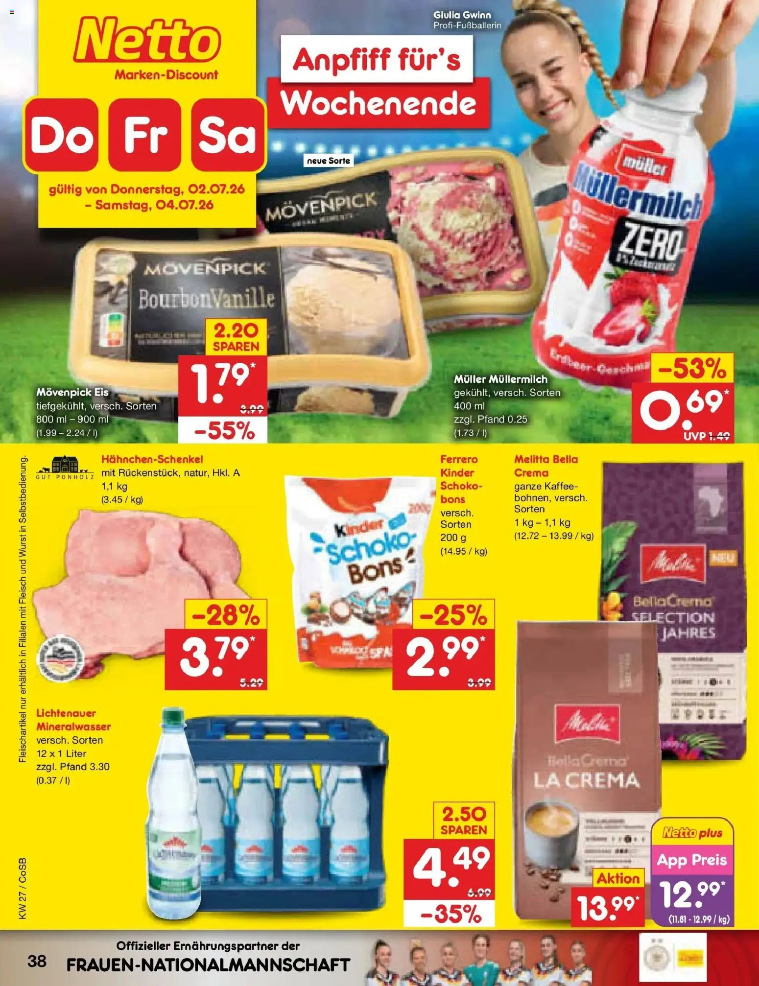 Netto Marken-Discount Prospekt Bitterfeld-Wolfen – gültig ab 29.06.2026 | Seite: 56 | Produkte: Mineralwasser, Müllermilch, Muller mullermilch, Fleisch