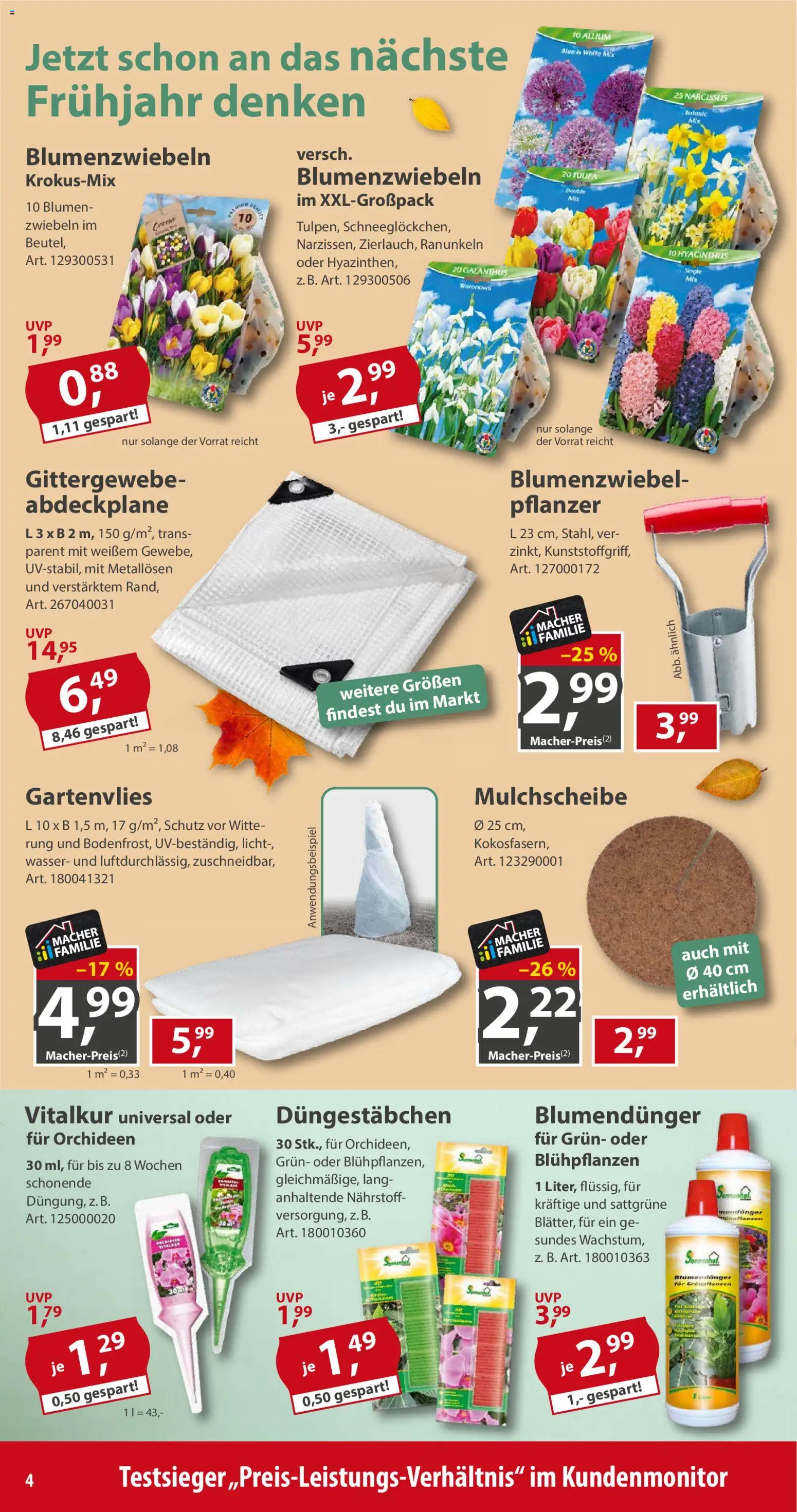 Sonderpreis Baumarkt Prospekt – gültig ab 26.09.2026 | Seite: 4 | Produkte: Blumen, Zwiebeln, Wasser