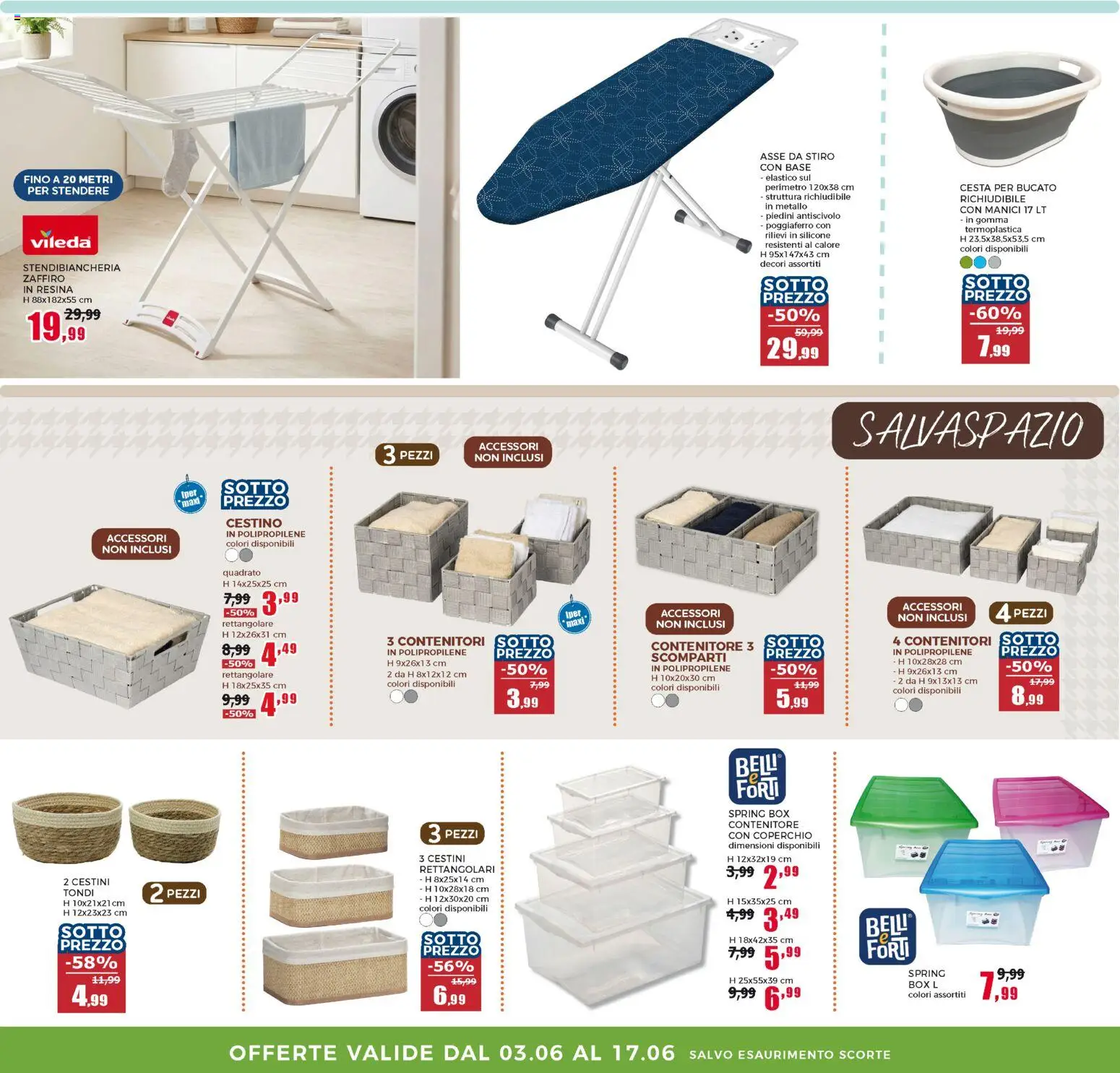 Volantino Happy Casa del 03.06.2026 | Pagina: 34 | Prodotti: Stendibiancheria, Contenitore, Silicone, Cestino