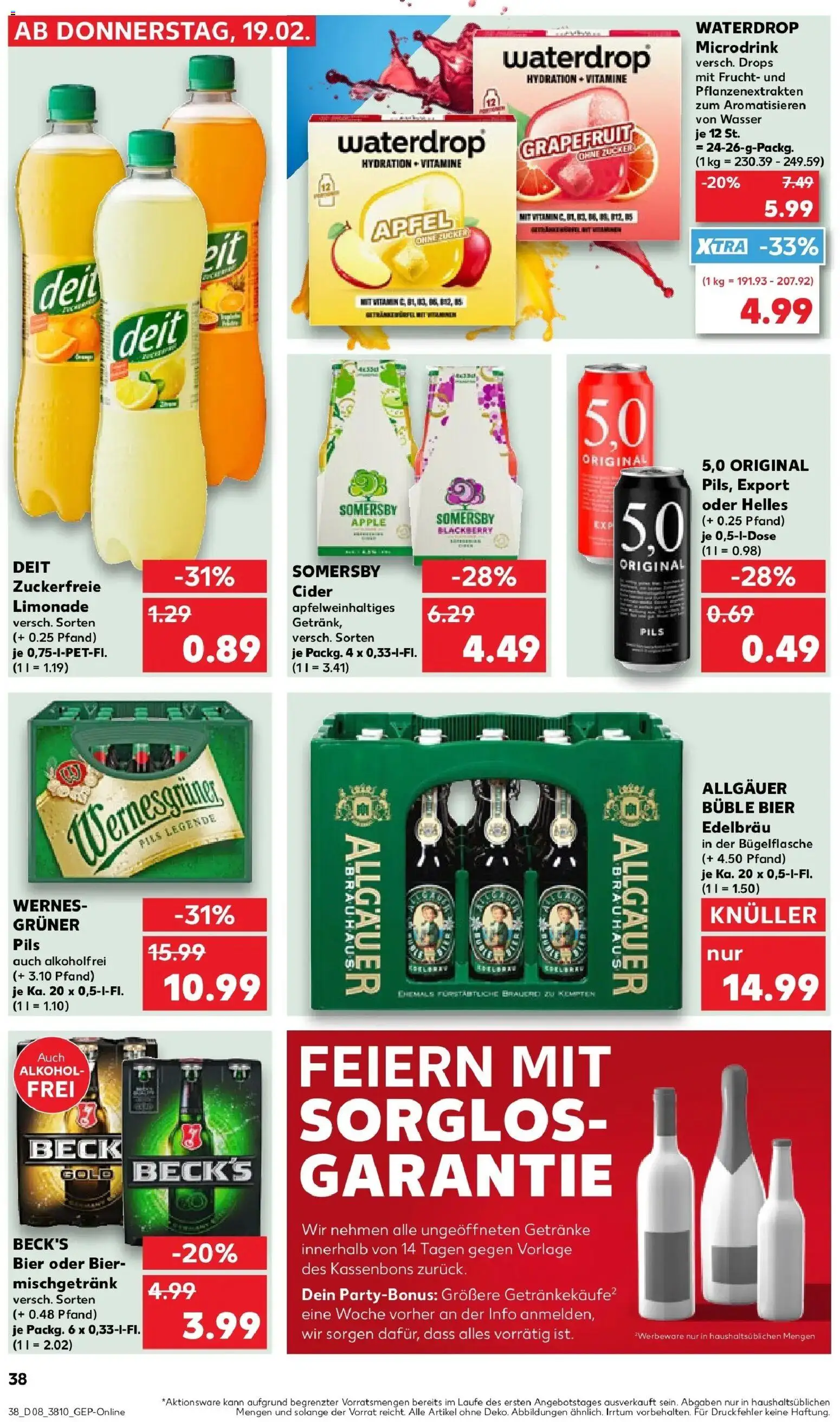 Kaufland prospekt Dresden	 – gültig ab 22.02.2026 | Seite: 38 | Produkte: Pils, Wernesgruner, Apple, Grapefruit