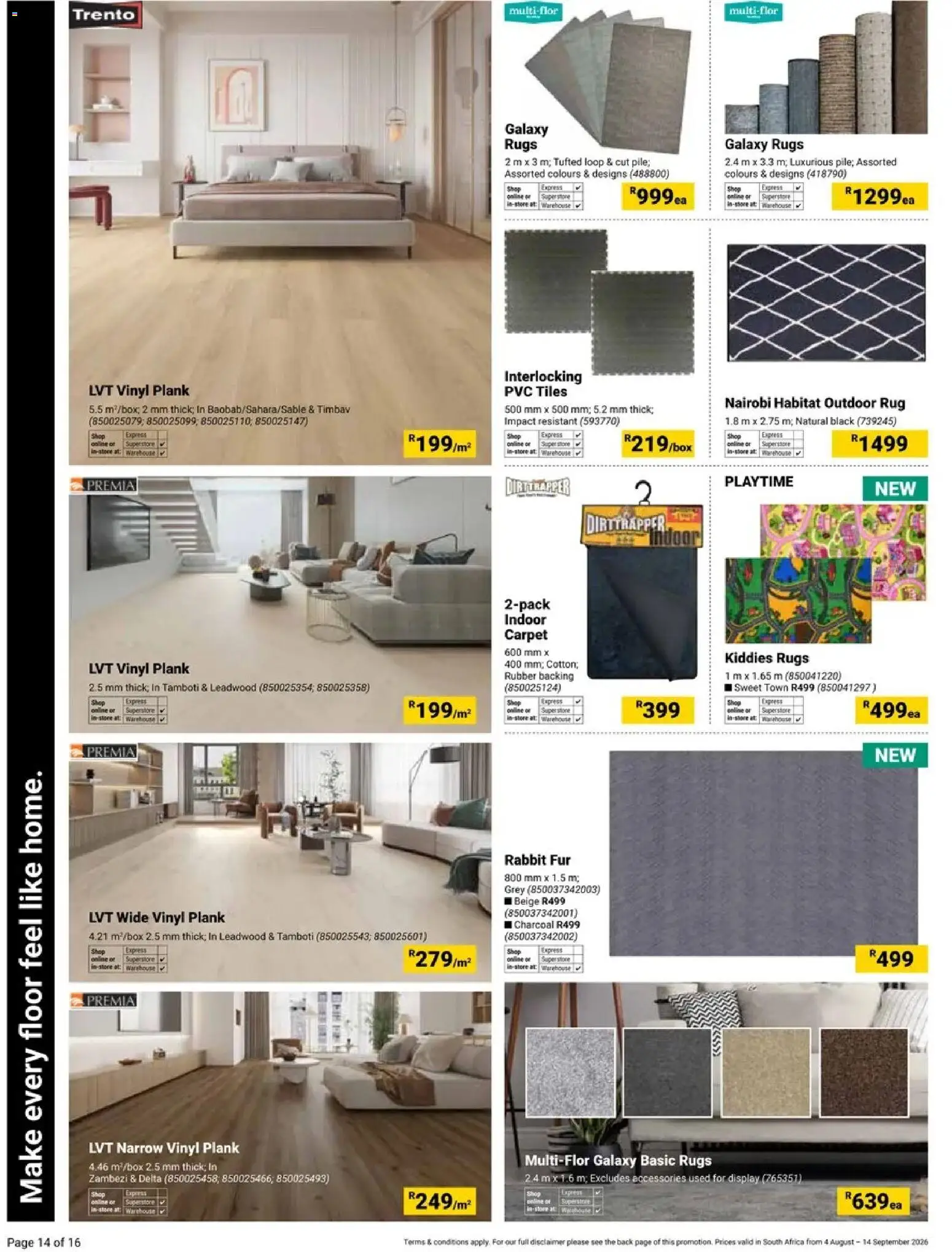 New Builders catalogue – valid from 04/08/2026 | Page: 14 | Products: Queso de vaca, Rug, Carpet
