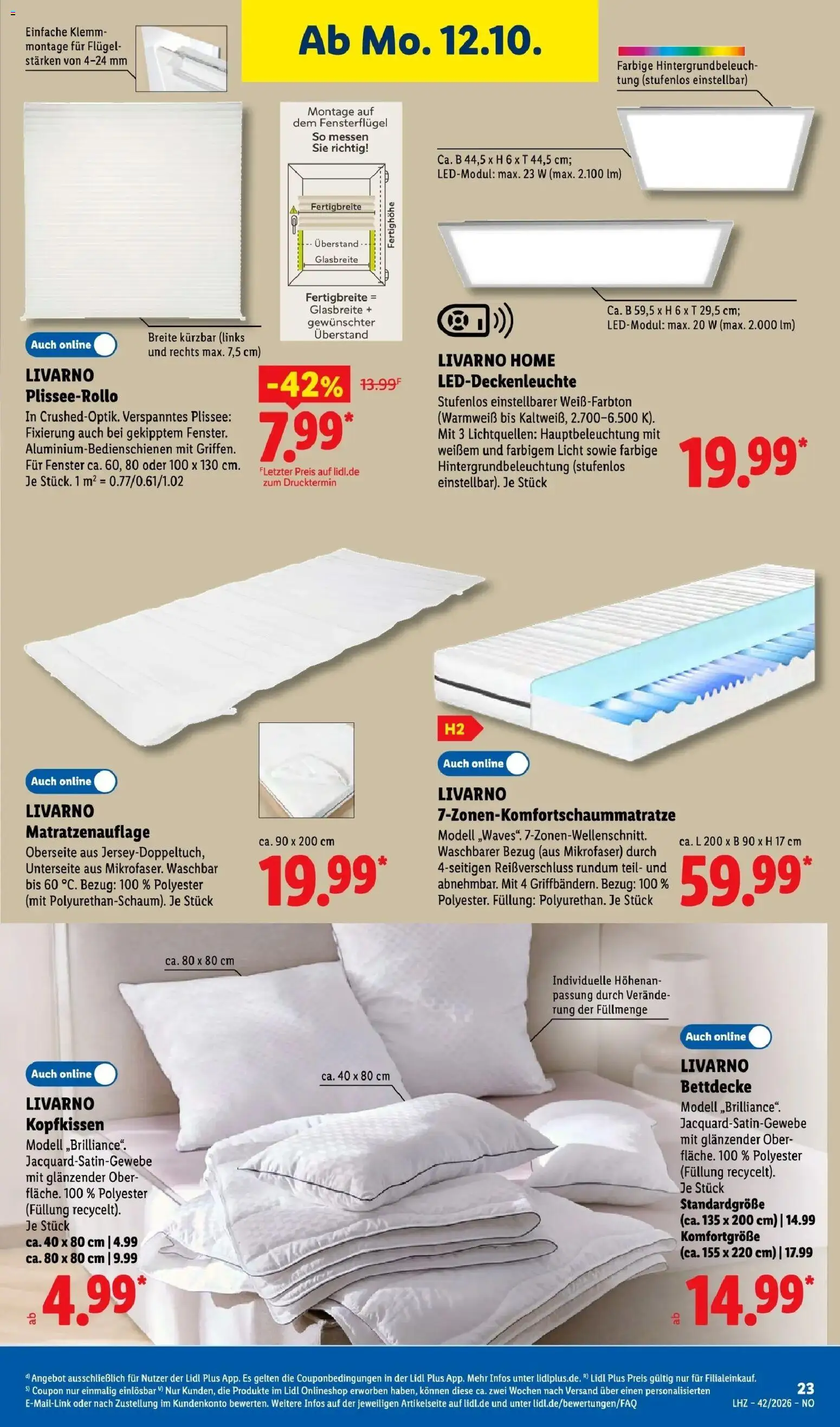 Lidl Prospekt Braunschweig (ab 12.10.2026) zum Blättern » Angebote | Seite: 37 | Produkte: Topper, Bettdecke, Kopfkissen