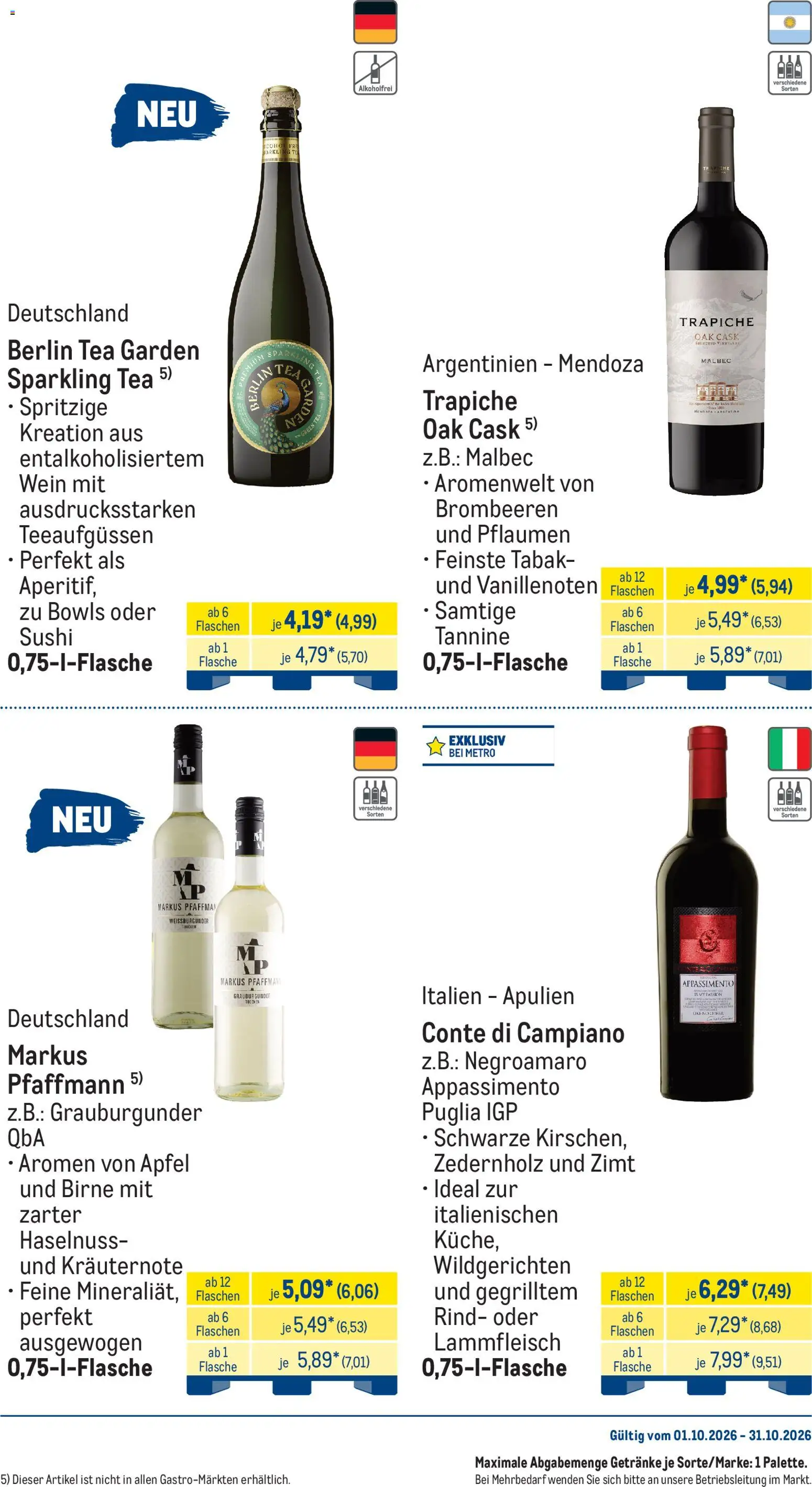 Metro Monats-Menü – gültig ab 01.10.2026 | Seite: 33 | Produkte: Pflaumen, Äpfel, Birne, Wein